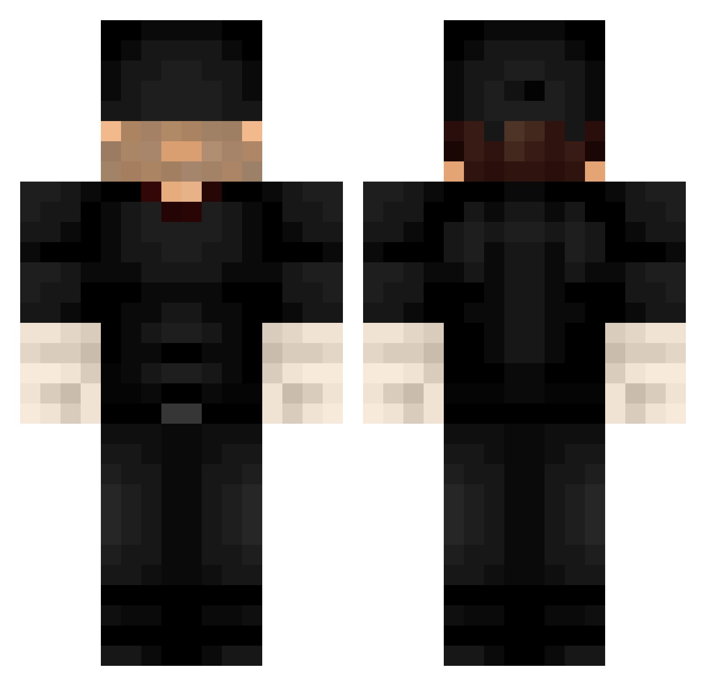 Rafado98 Minecraft skin, front and back view