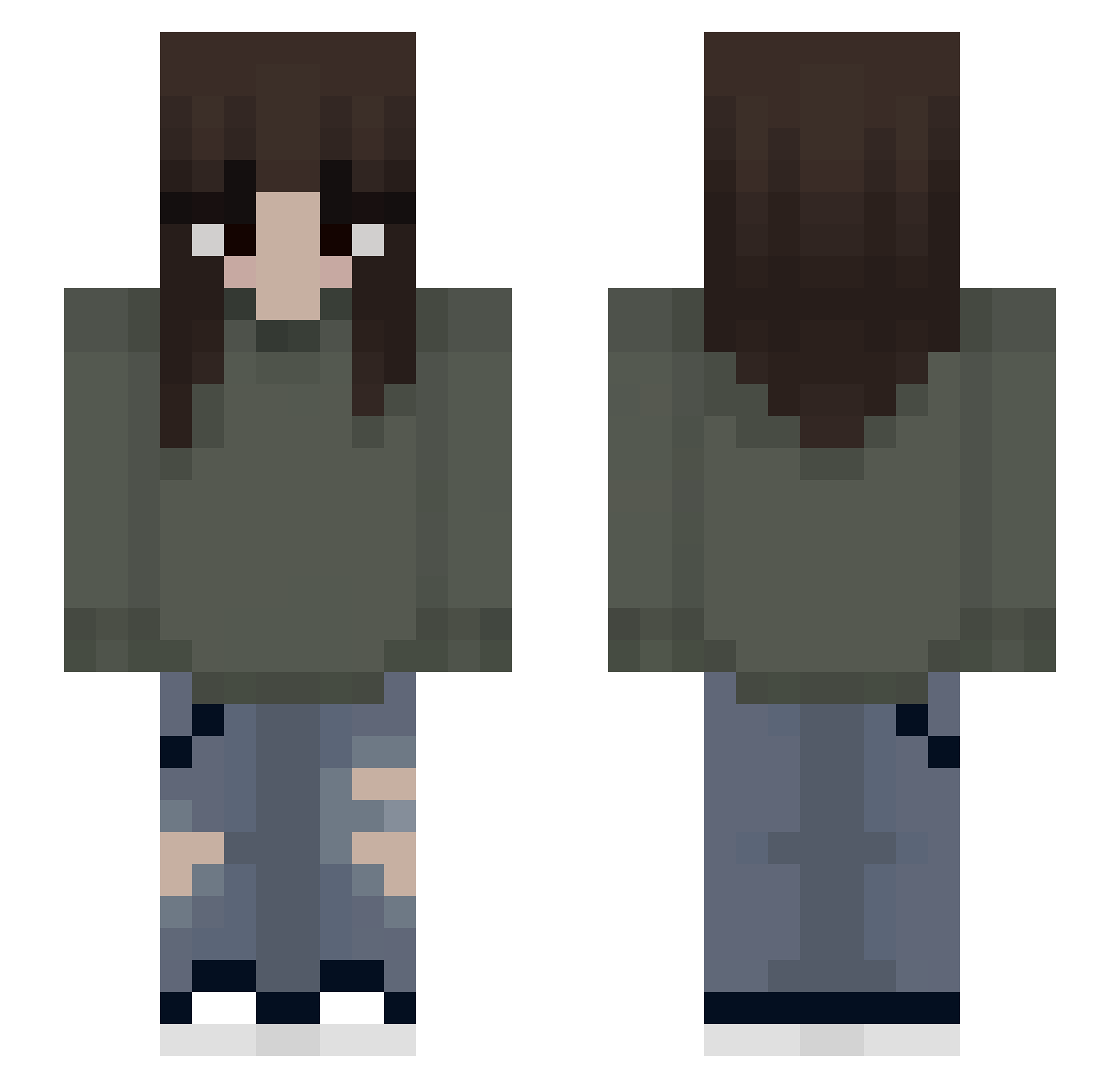 Wildin_Amy Minecraft skin, front and back view