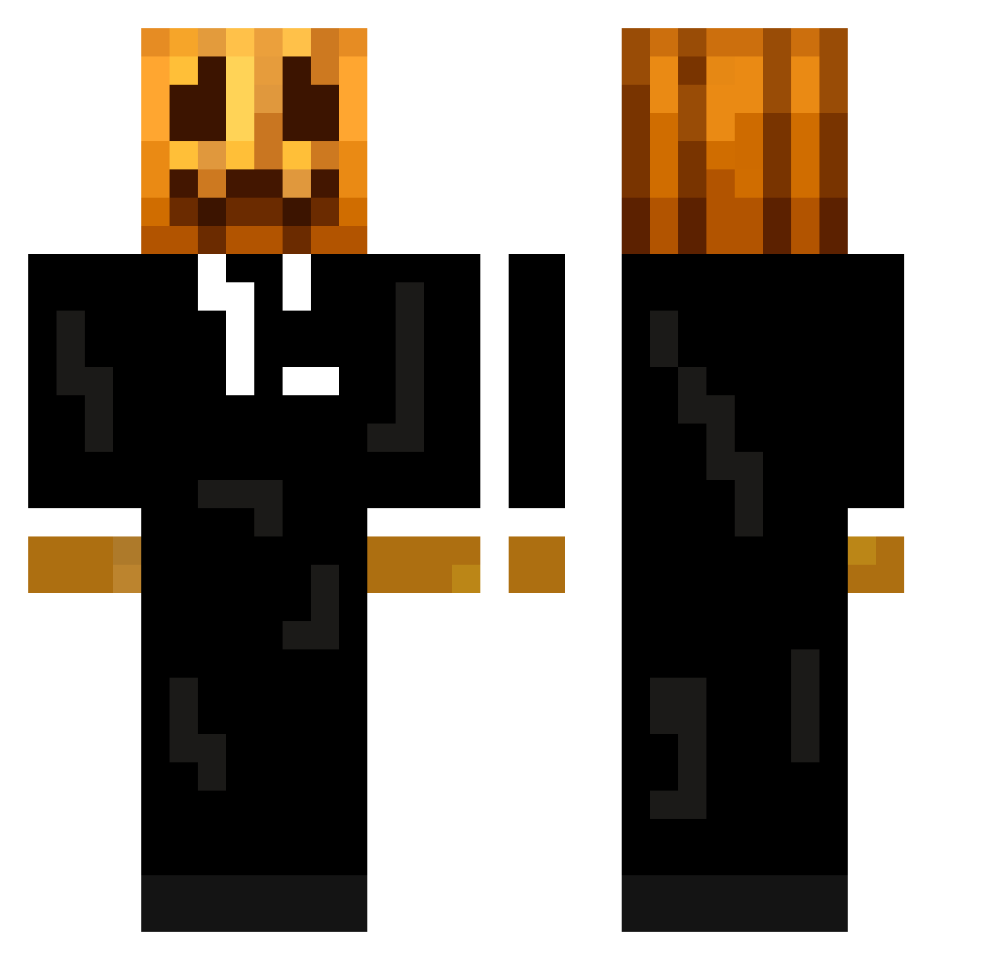 Apostelman Minecraft skin, front and back view