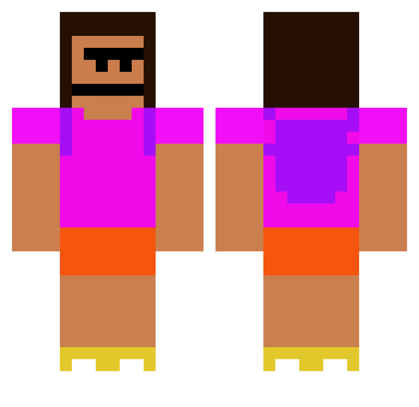 stefon Minecraft skin, front and back view
