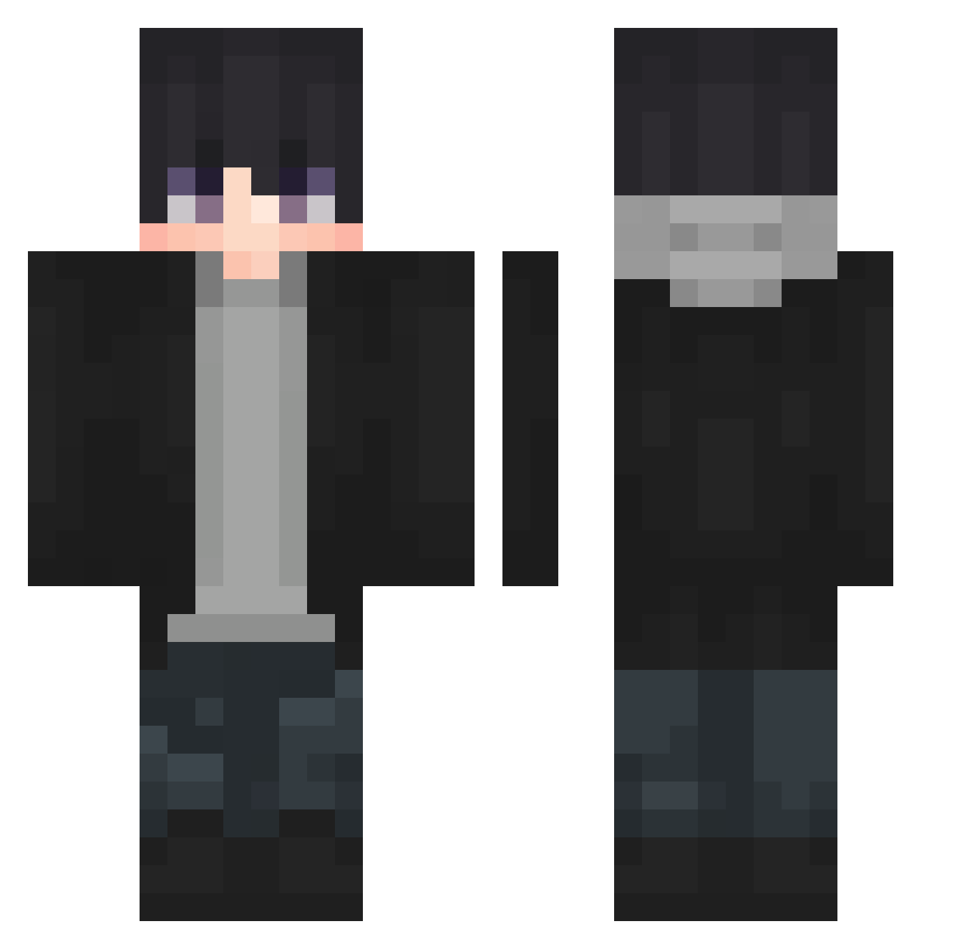 UnderValue Minecraft skin, front and back view