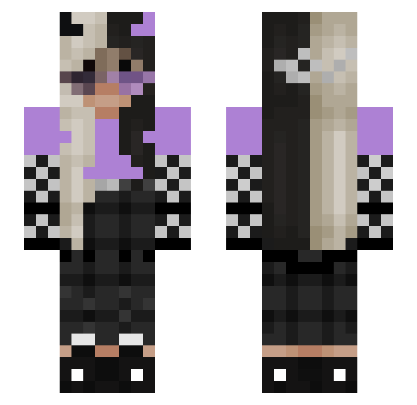 typischnxdine Minecraft skin, front and back view