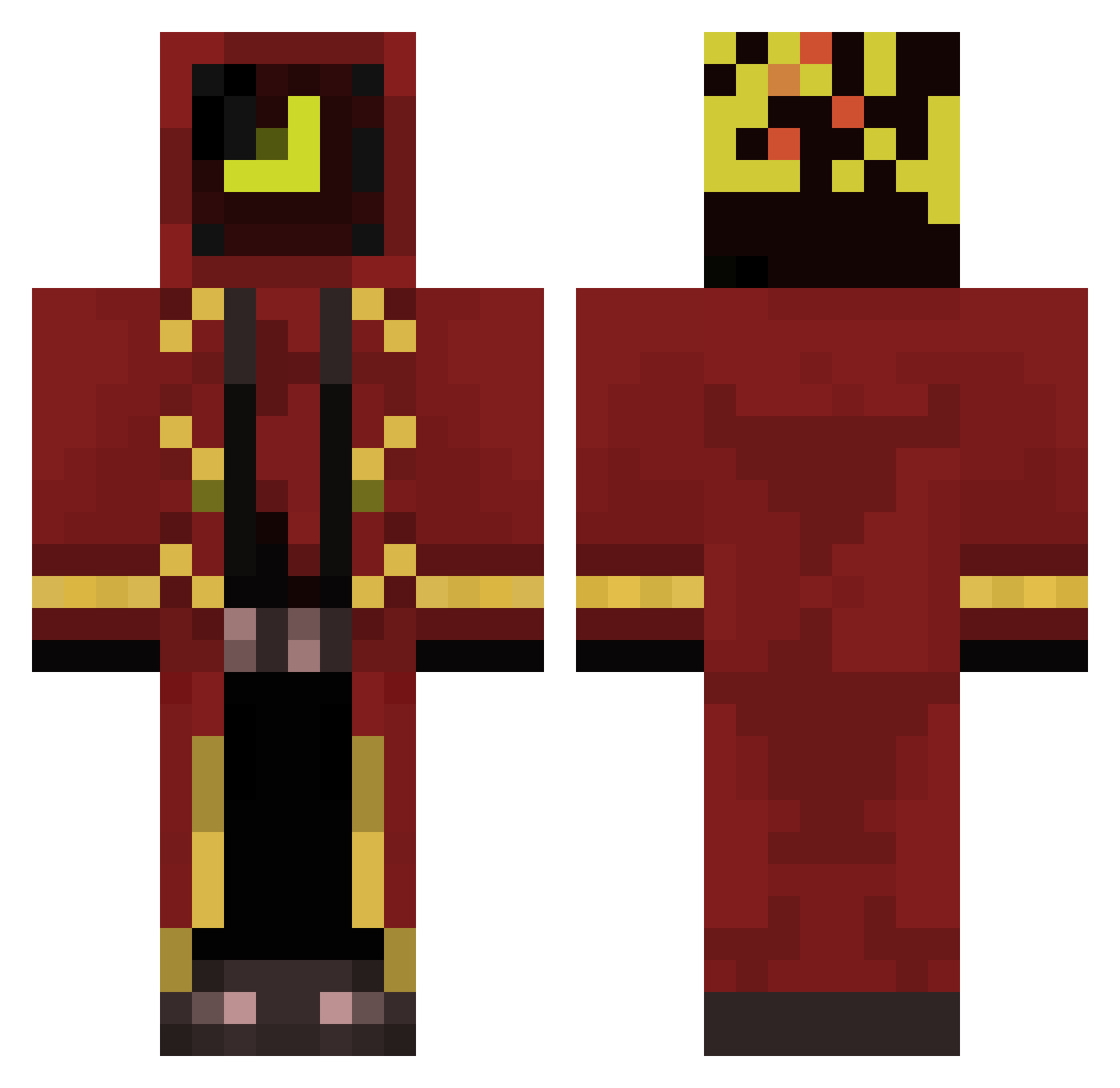 demonzdisco Minecraft skin, front and back view