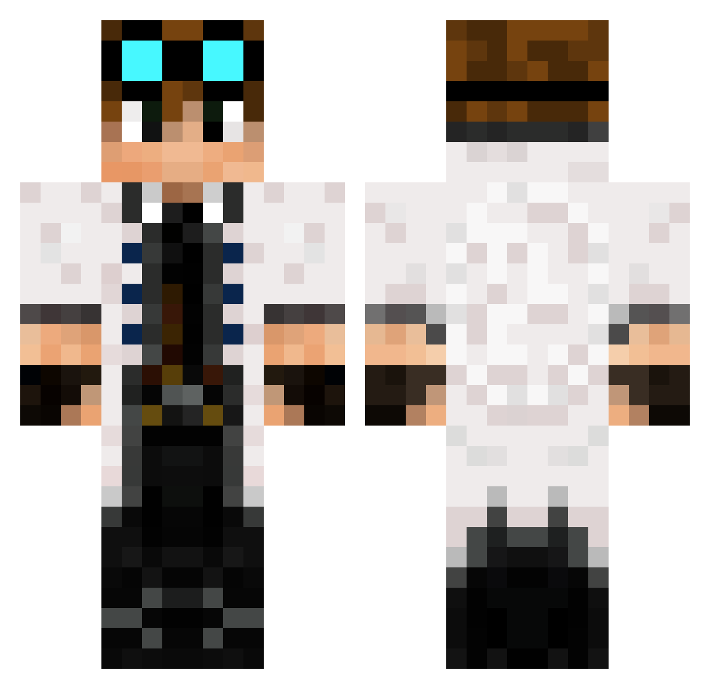 Reizeii Minecraft skin, front and back view