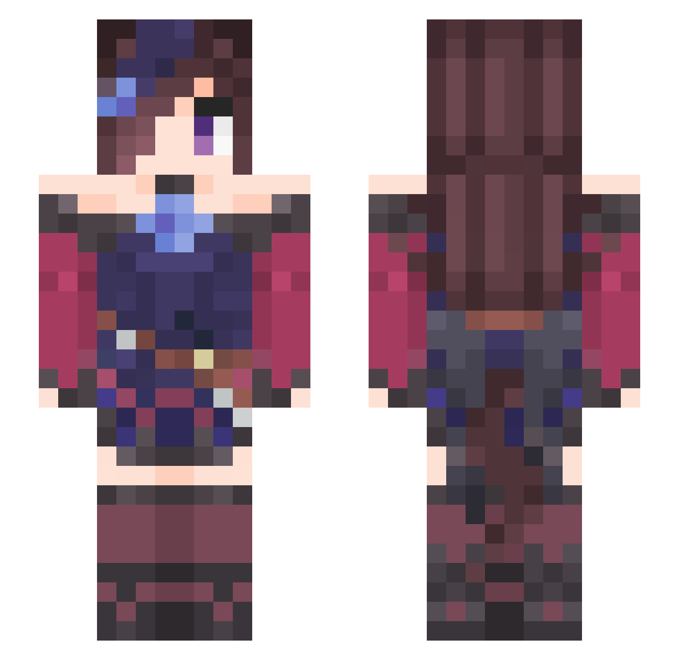 WoodsRunner717 Minecraft skin, front and back view