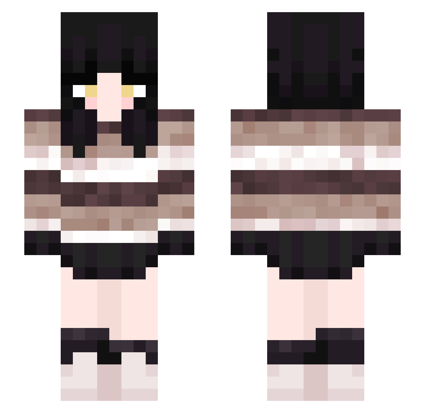 Tessavi Minecraft skin, front and back view