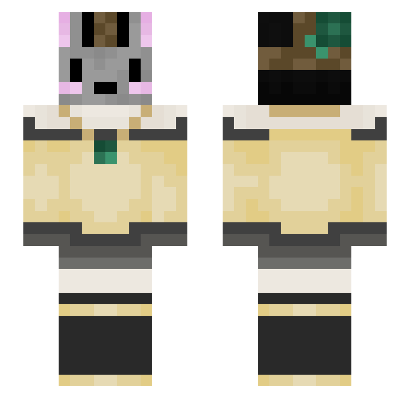 itslif1 Minecraft skin, front and back view