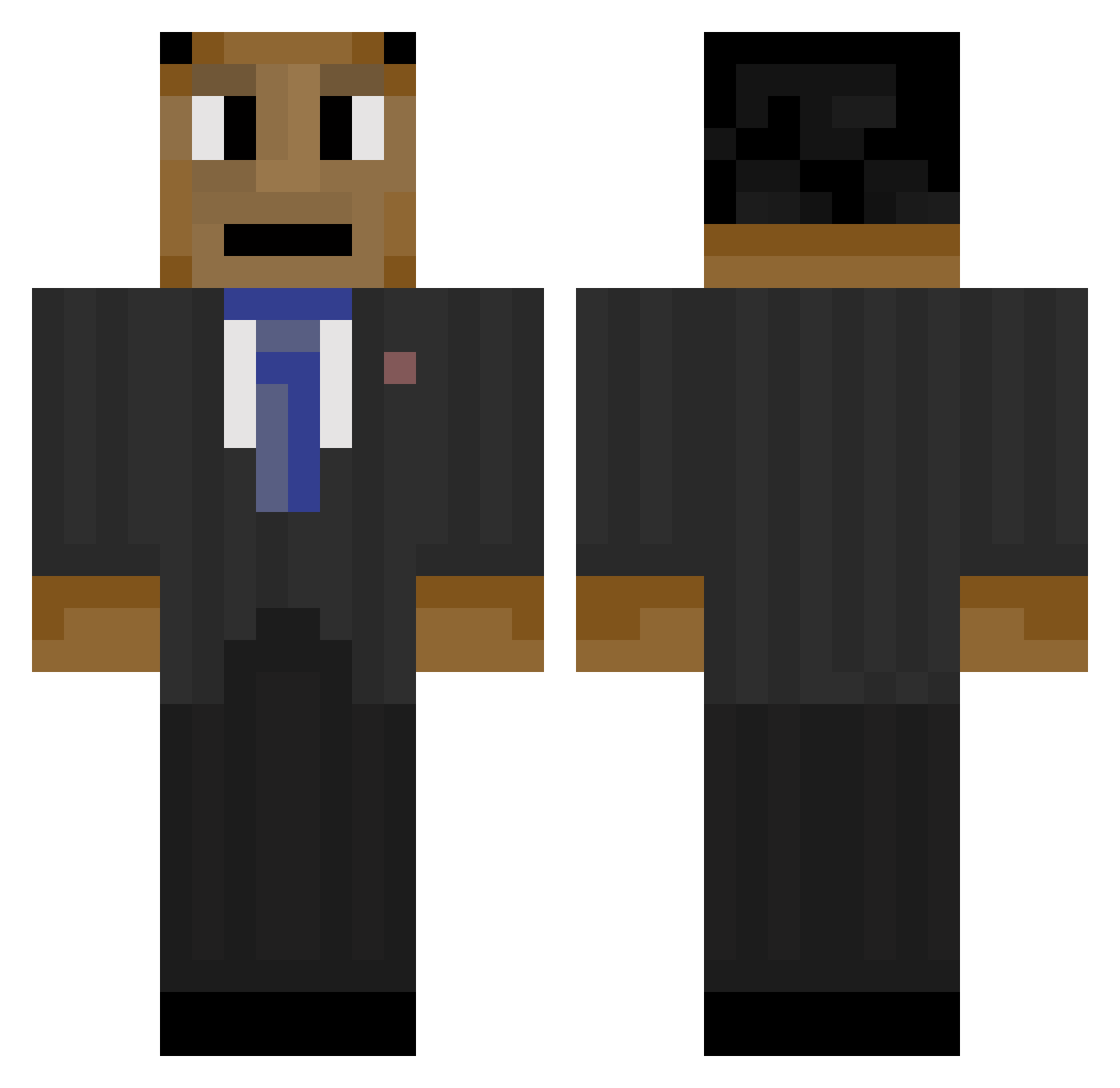 Aeolistic Minecraft skin, front and back view