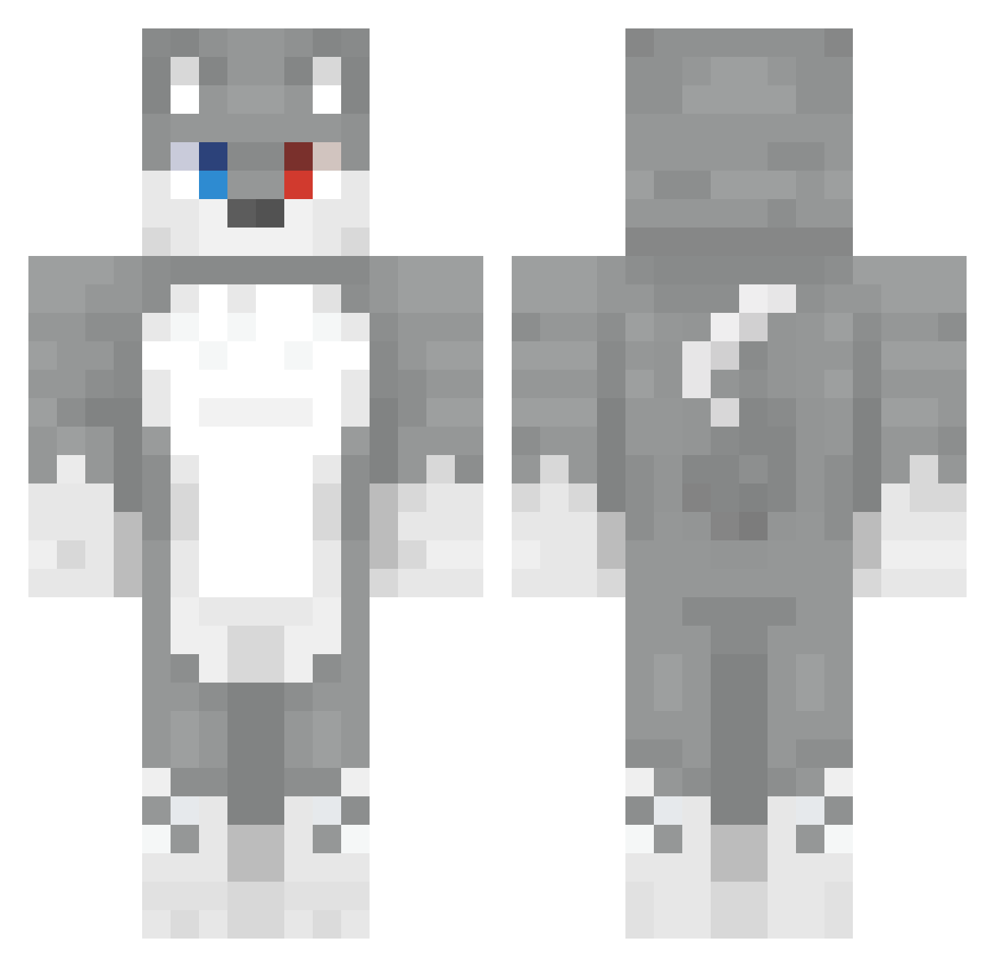 _WolfOnFire_ Minecraft skin, front and back view