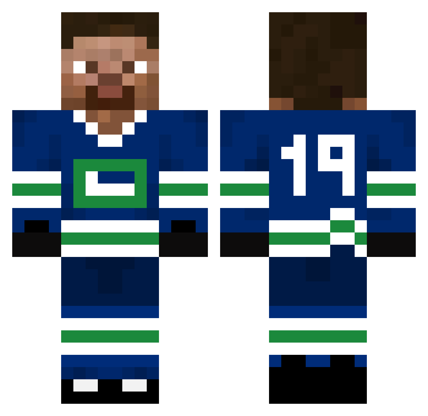 Fluxure Minecraft skin, front and back view
