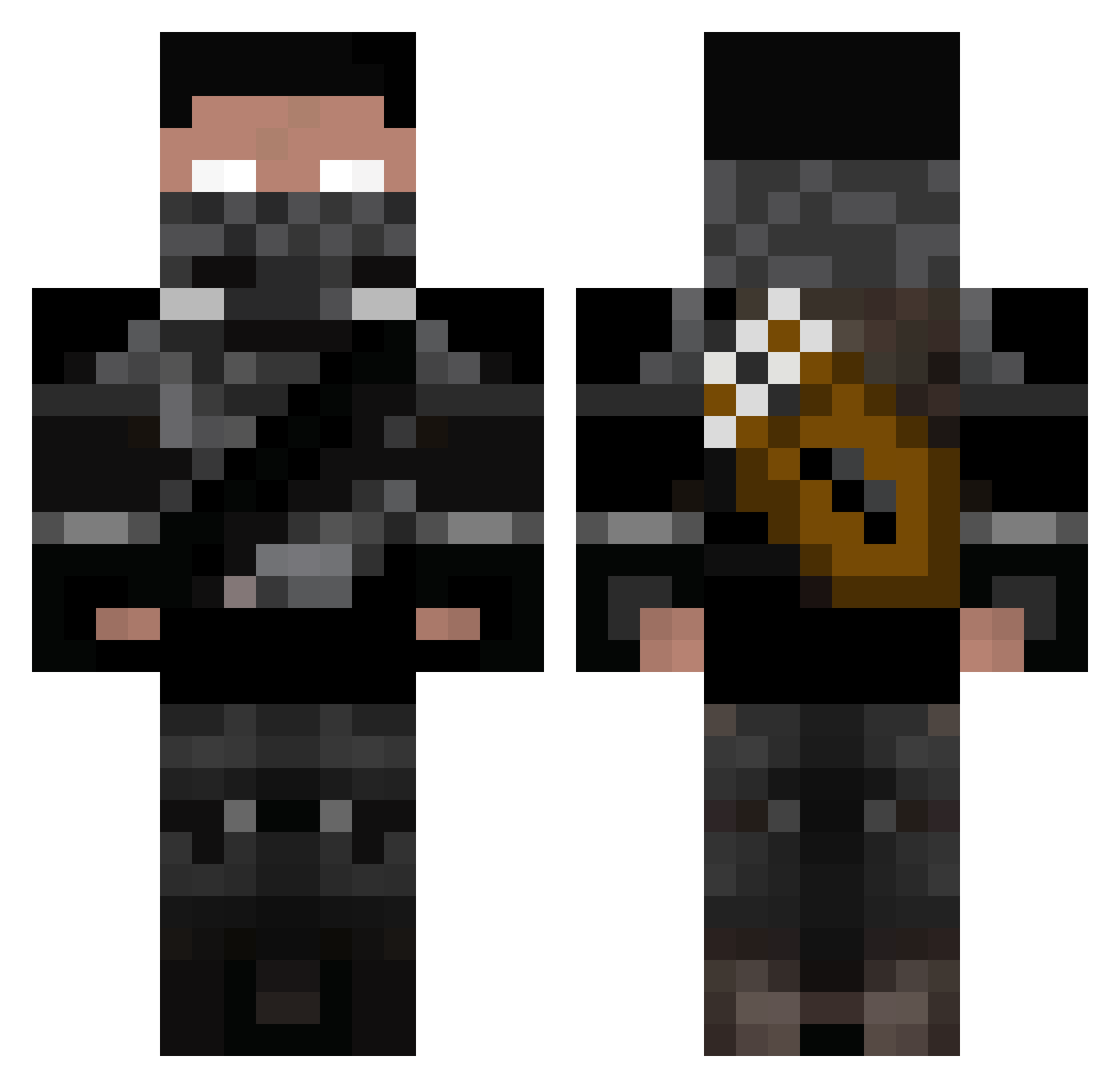 zJamaicz_PVP Minecraft skin, front and back view