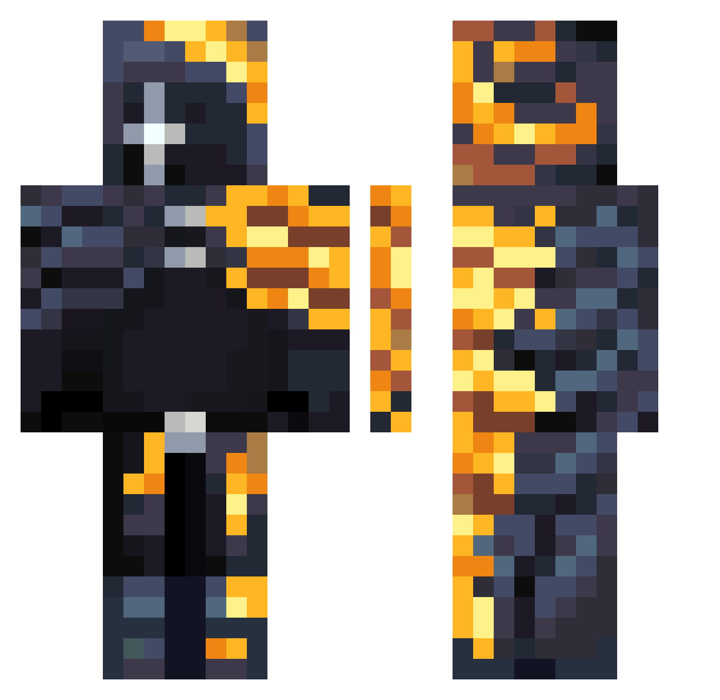 SpellForcee Minecraft skin, front and back view