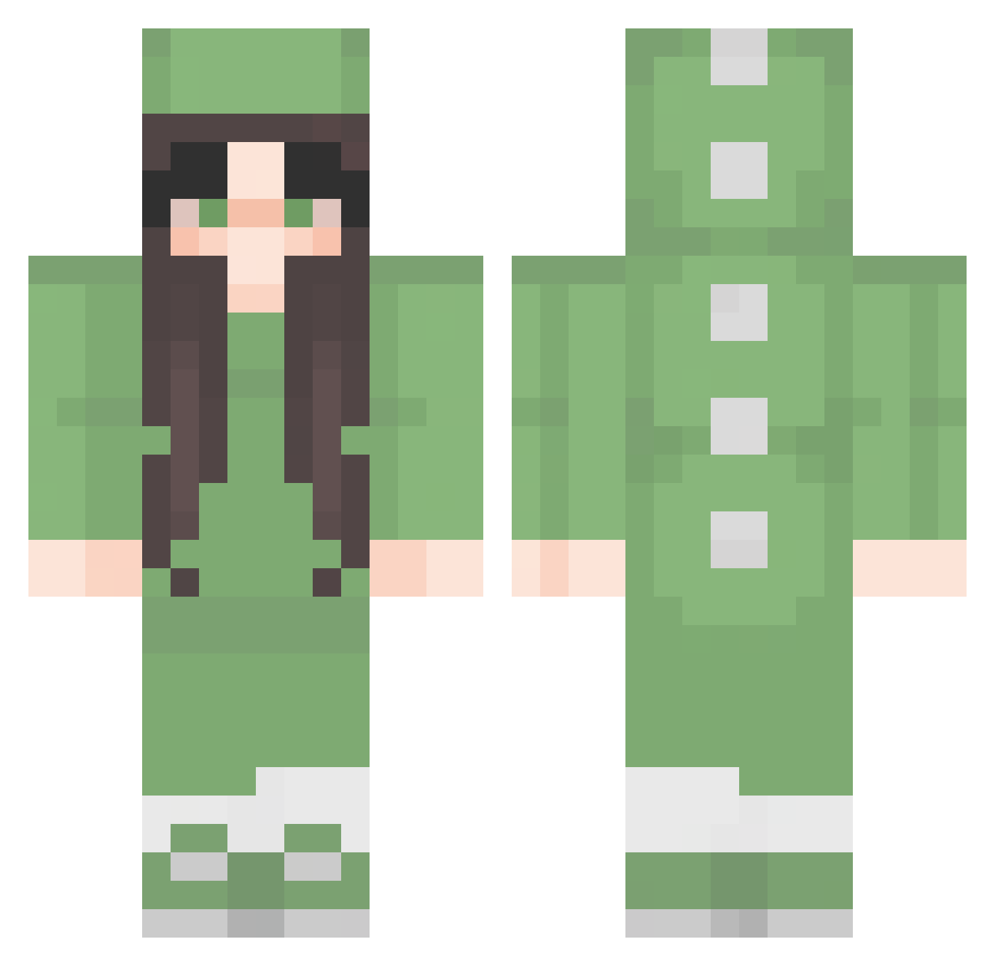 Nina1848 Minecraft skin, front and back view