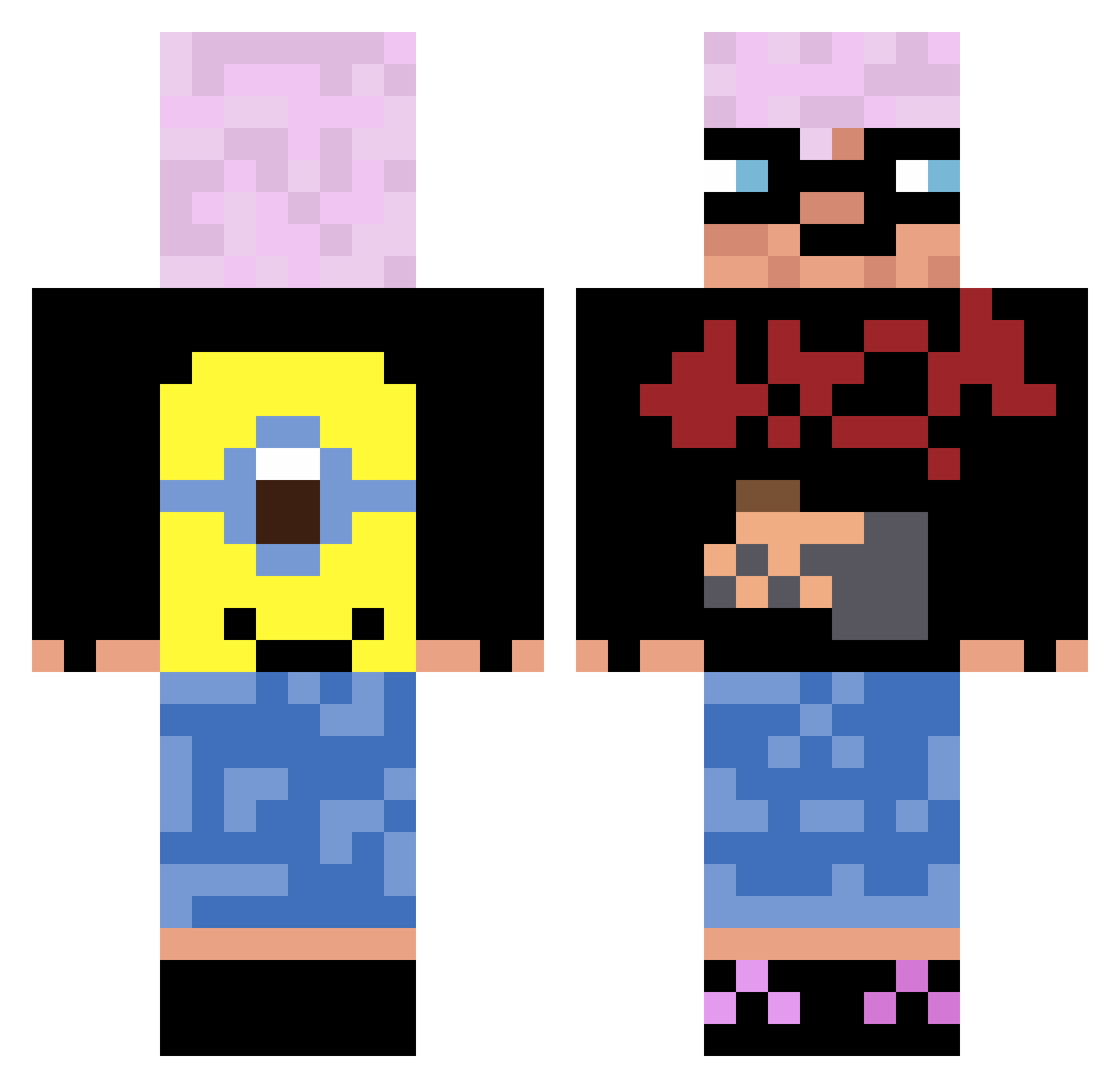 YA_BANAN Minecraft skin, front and back view
