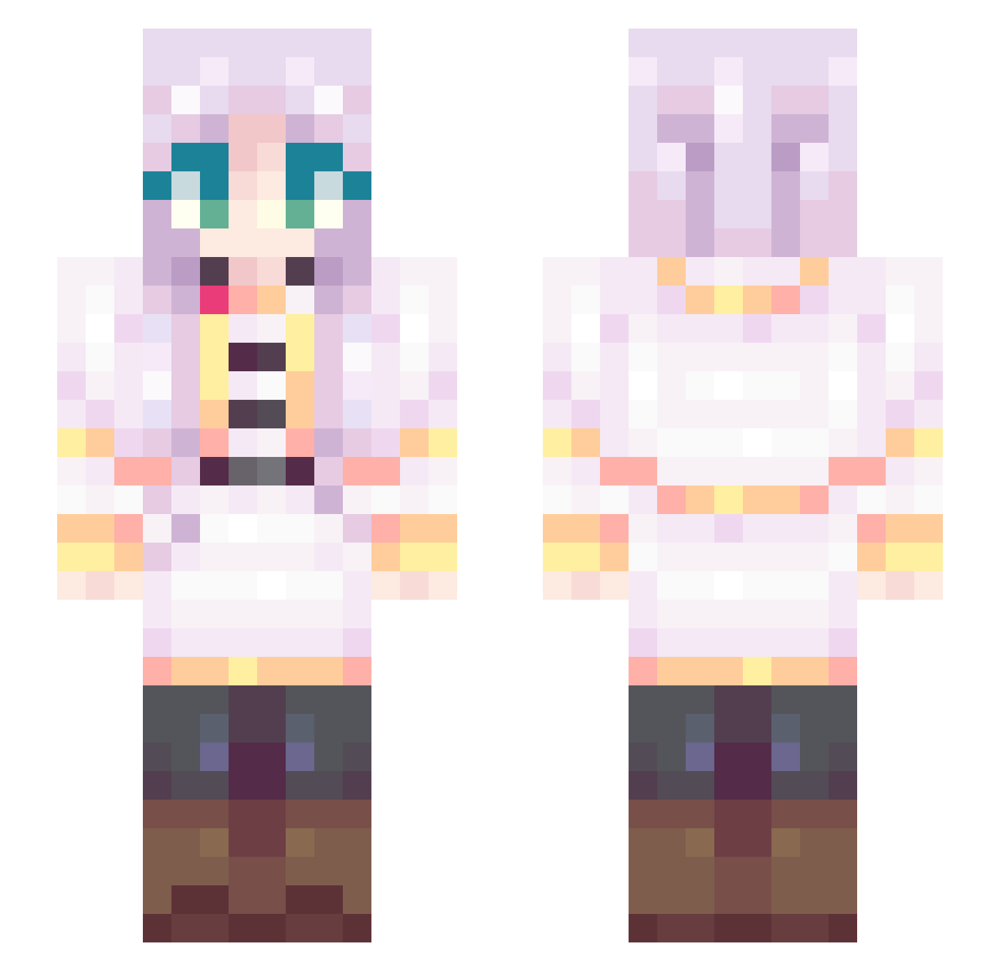 Rsrsk Minecraft skin, front and back view
