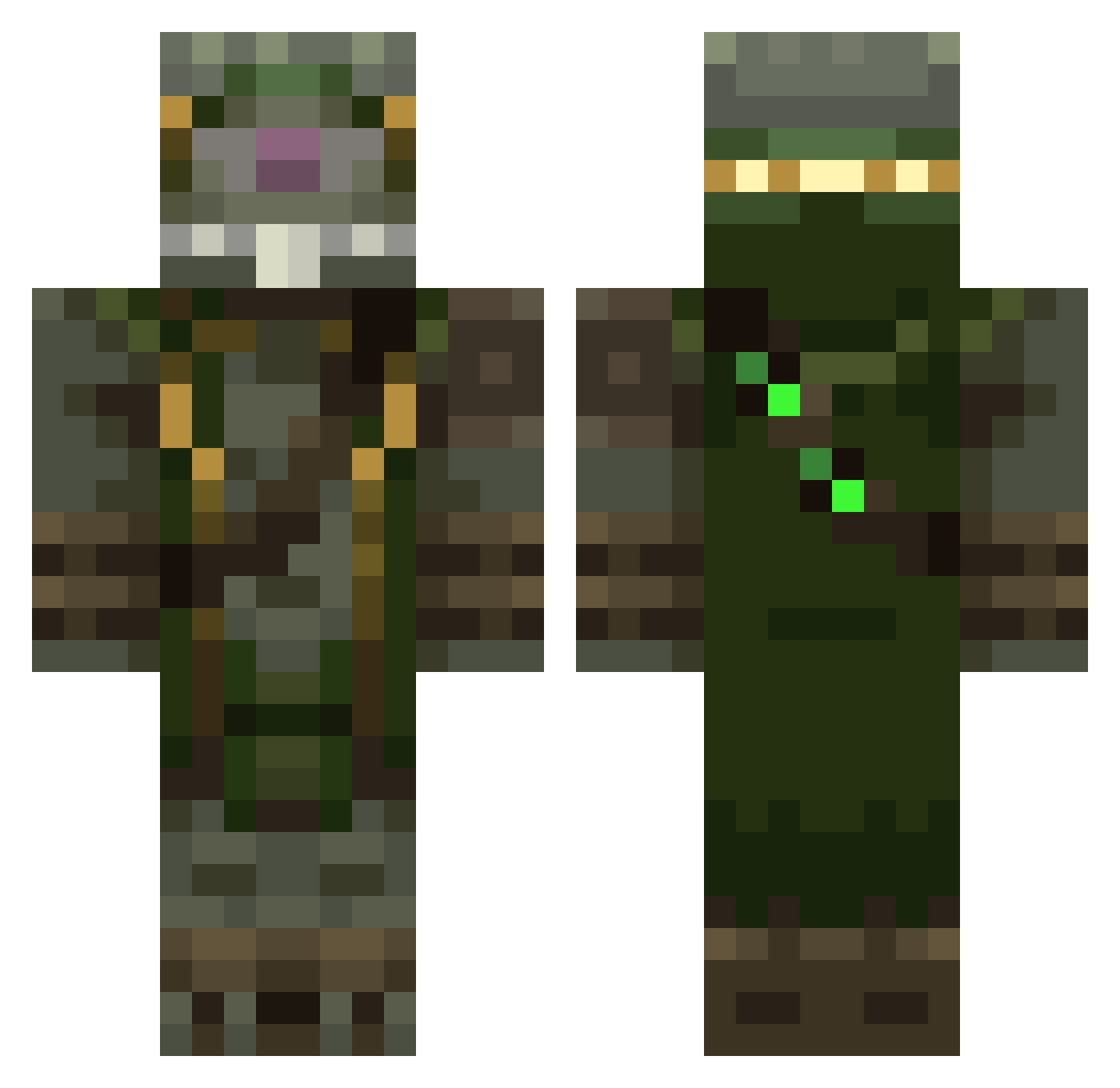 OneToTheThree Minecraft skin, front and back view