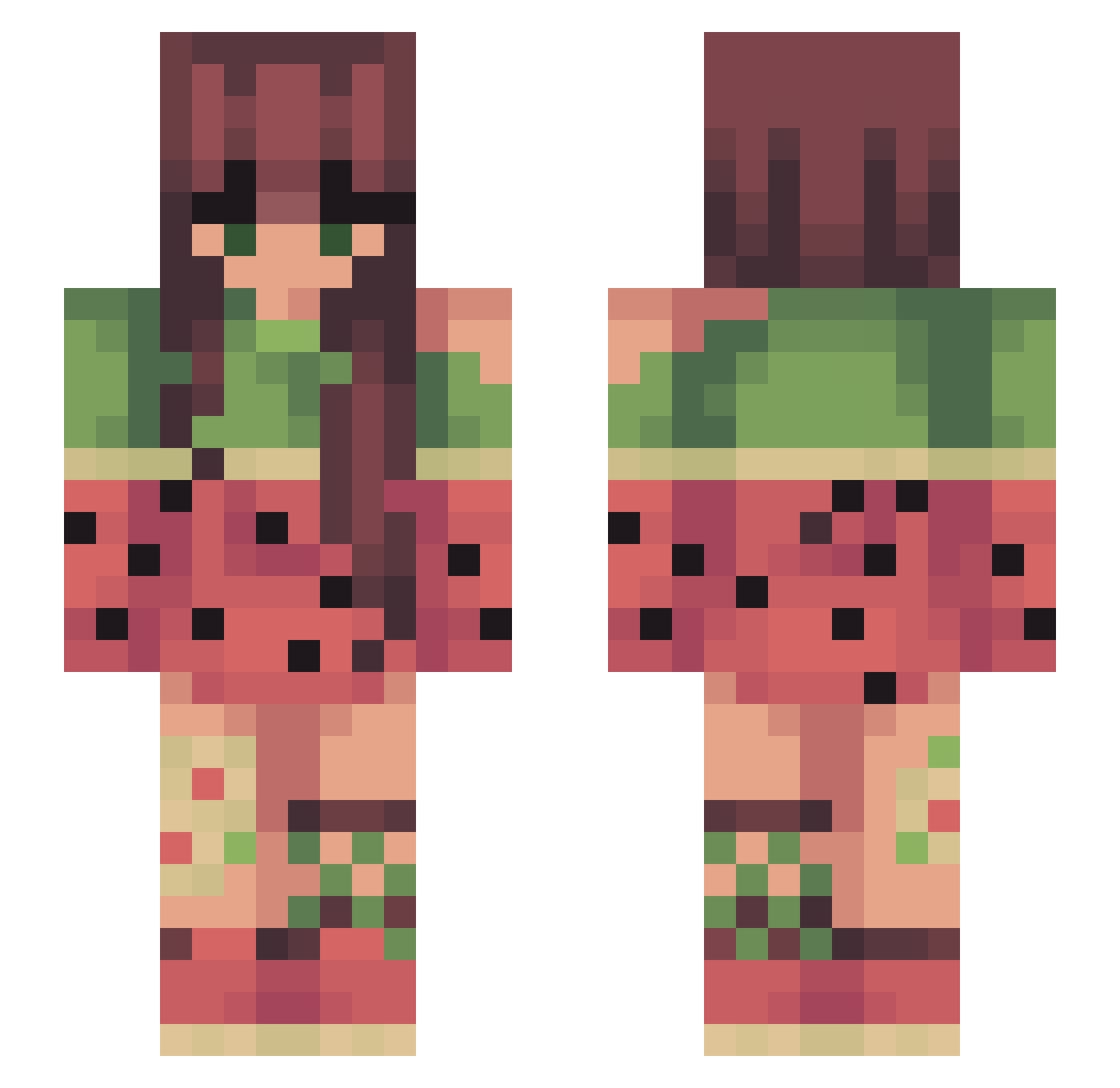 RedGab93 Minecraft skin, front and back view