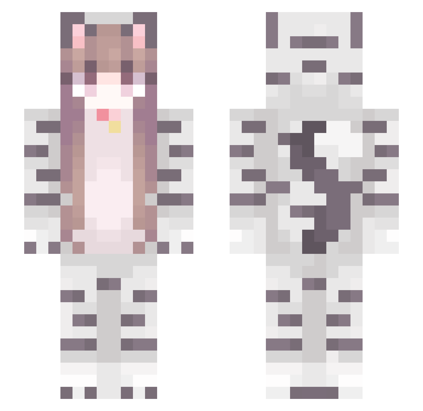 BMHQ Minecraft skin, front and back view