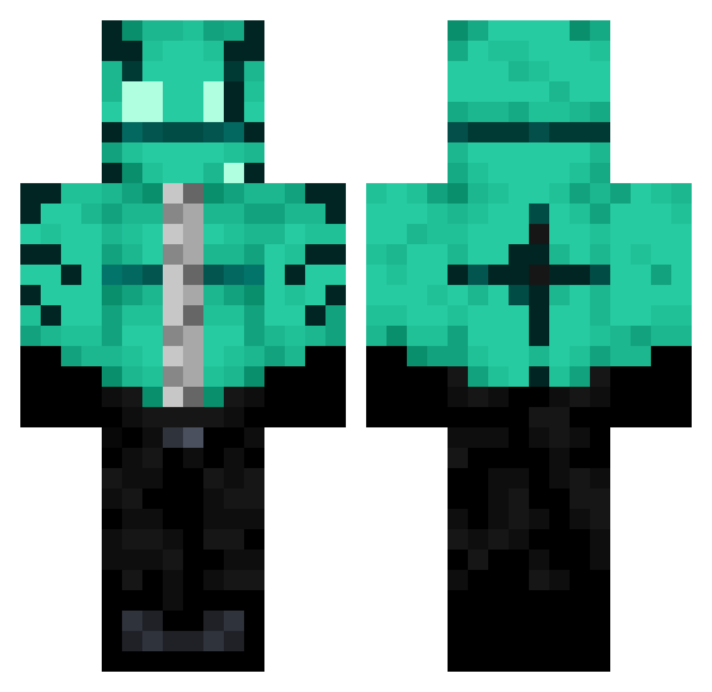 Valkerick Minecraft skin, front and back view