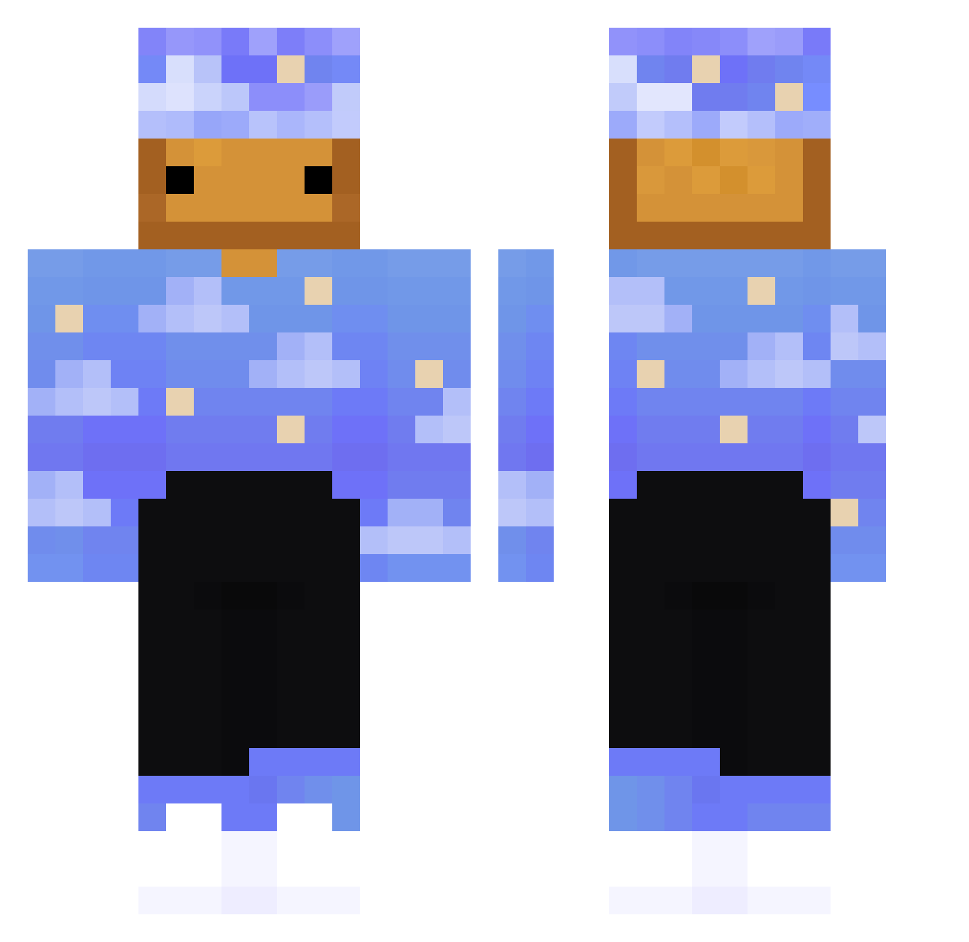 Skyrx_ Minecraft skin, front and back view
