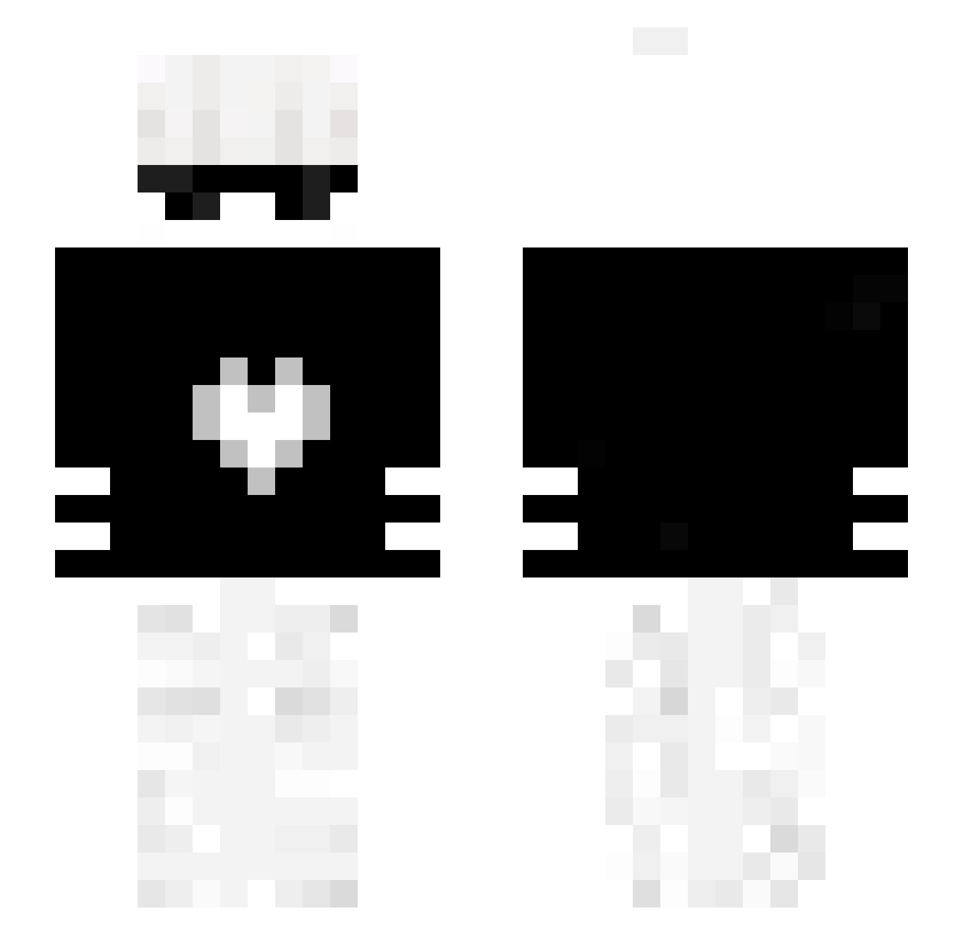 x7ne Minecraft skin, front and back view