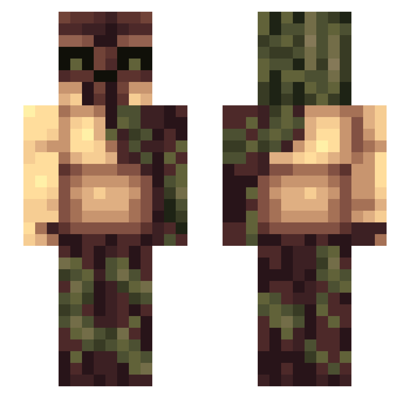 Paul9 Minecraft skin, front and back view