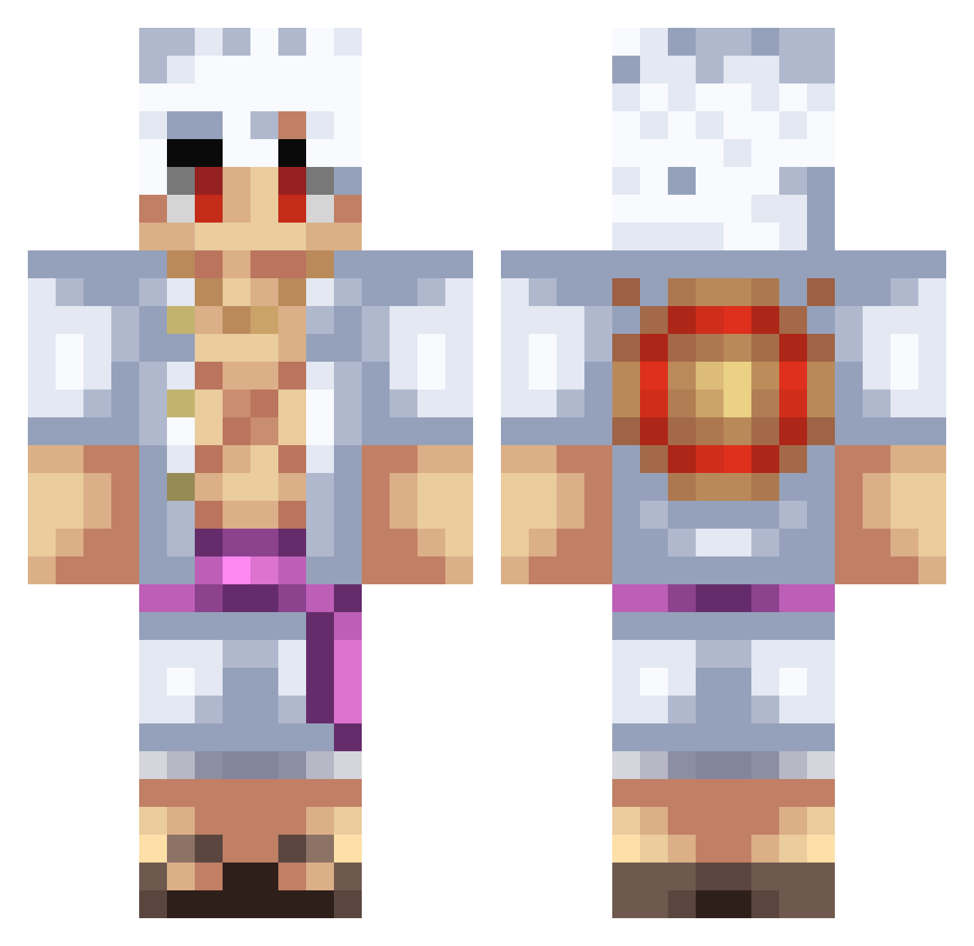 Mufeoli22 Minecraft skin, front and back view