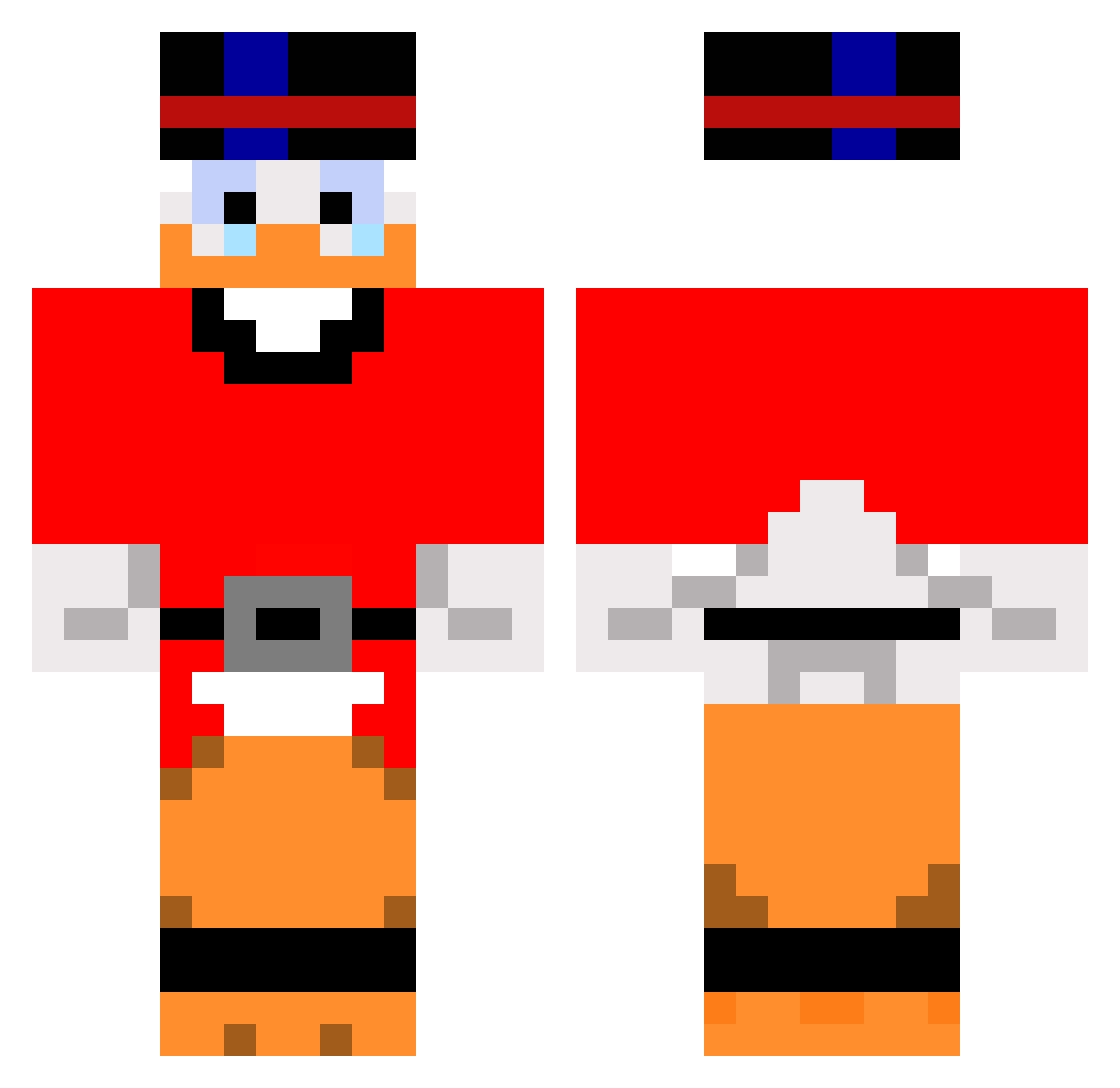 KacVuszka34 Minecraft skin, front and back view