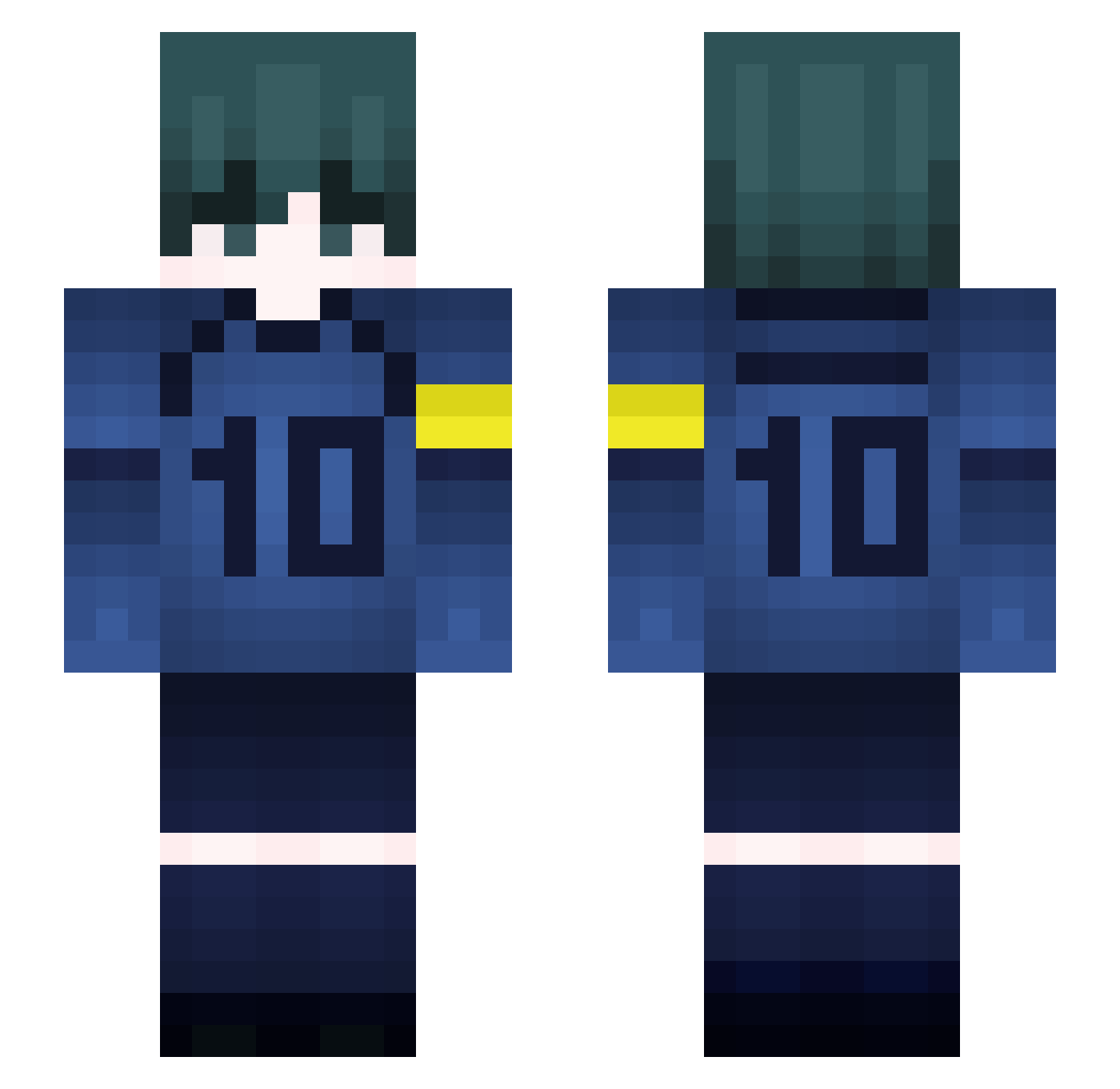 xD1s0rt10n Minecraft skin, front and back view