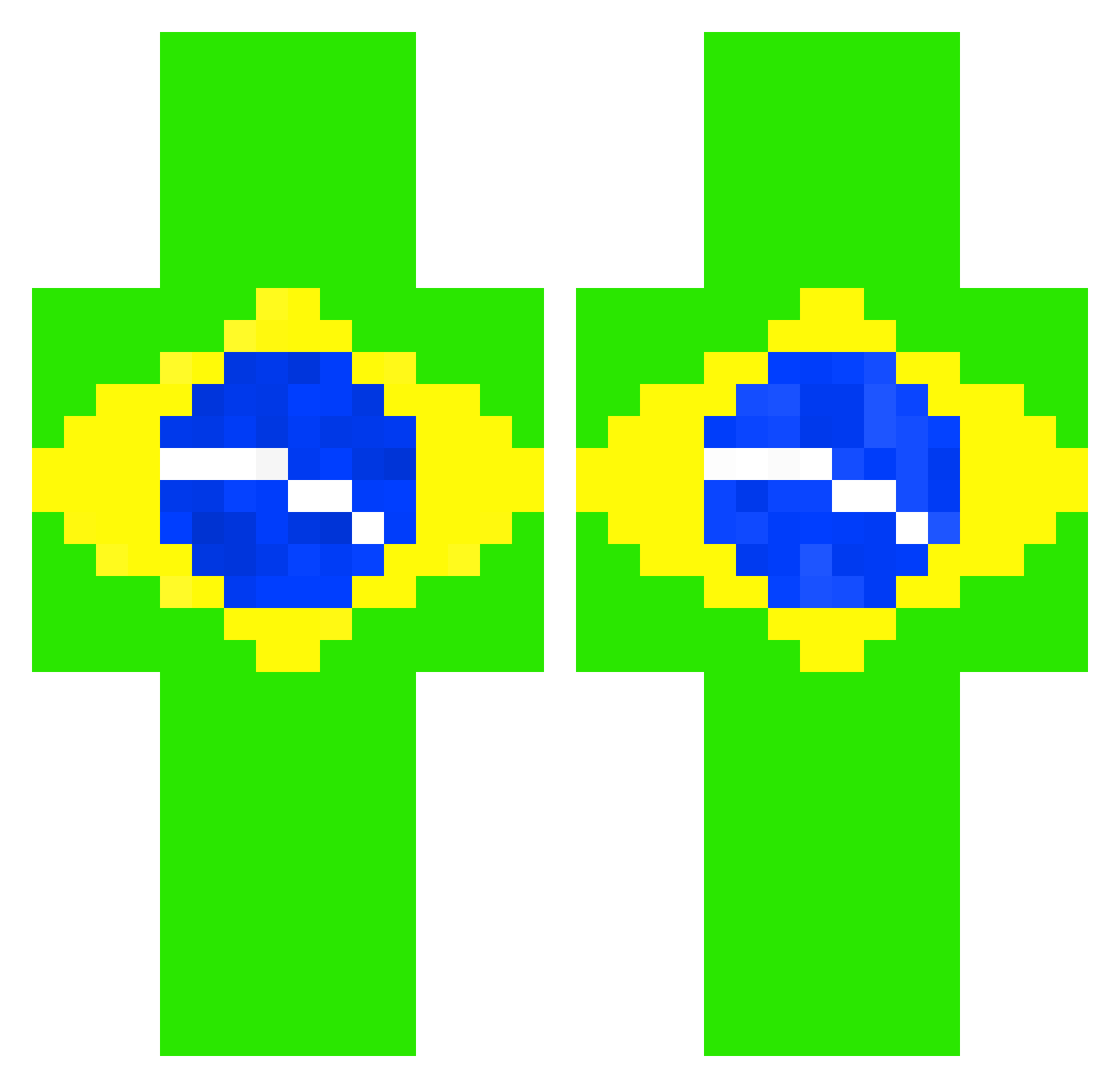 Vihree Minecraft skin, front and back view