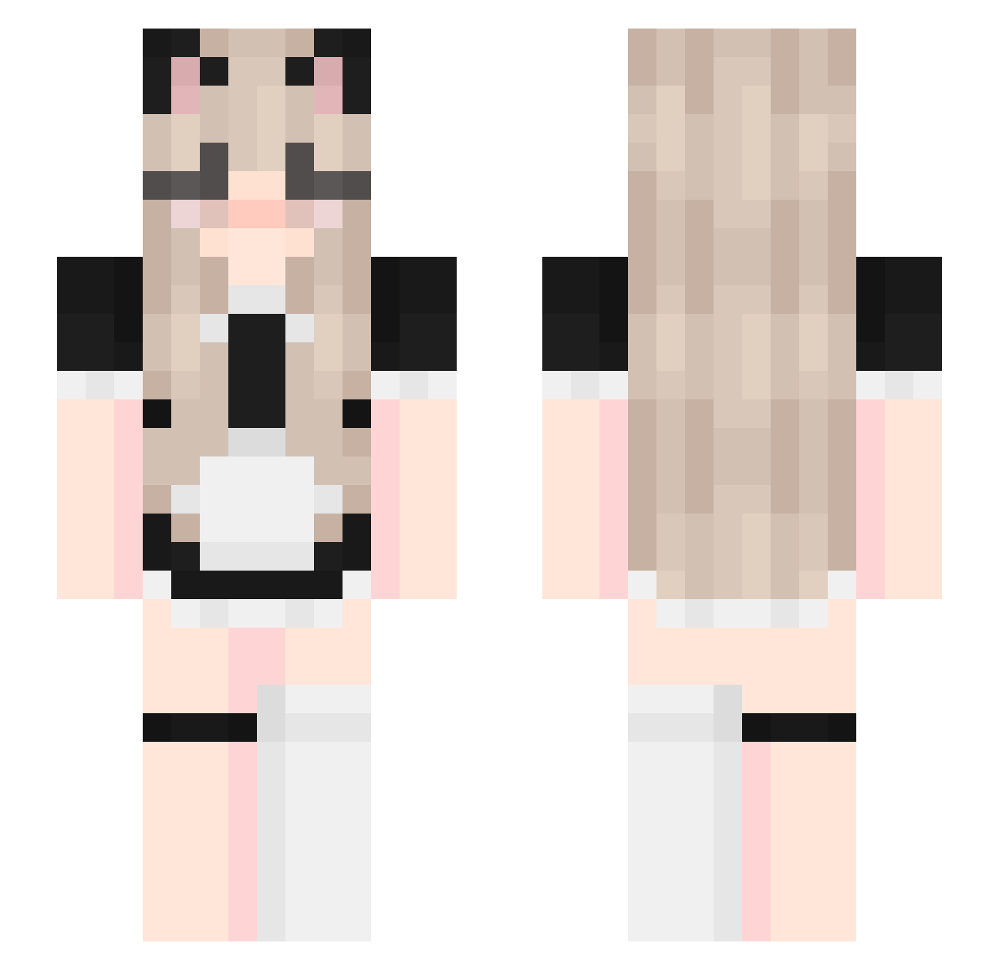 Thiennyaa Minecraft skin, front and back view