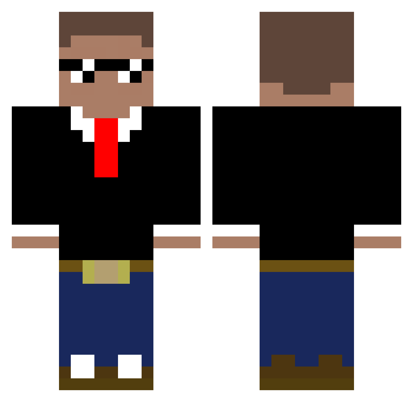 scxnty Minecraft skin, front and back view