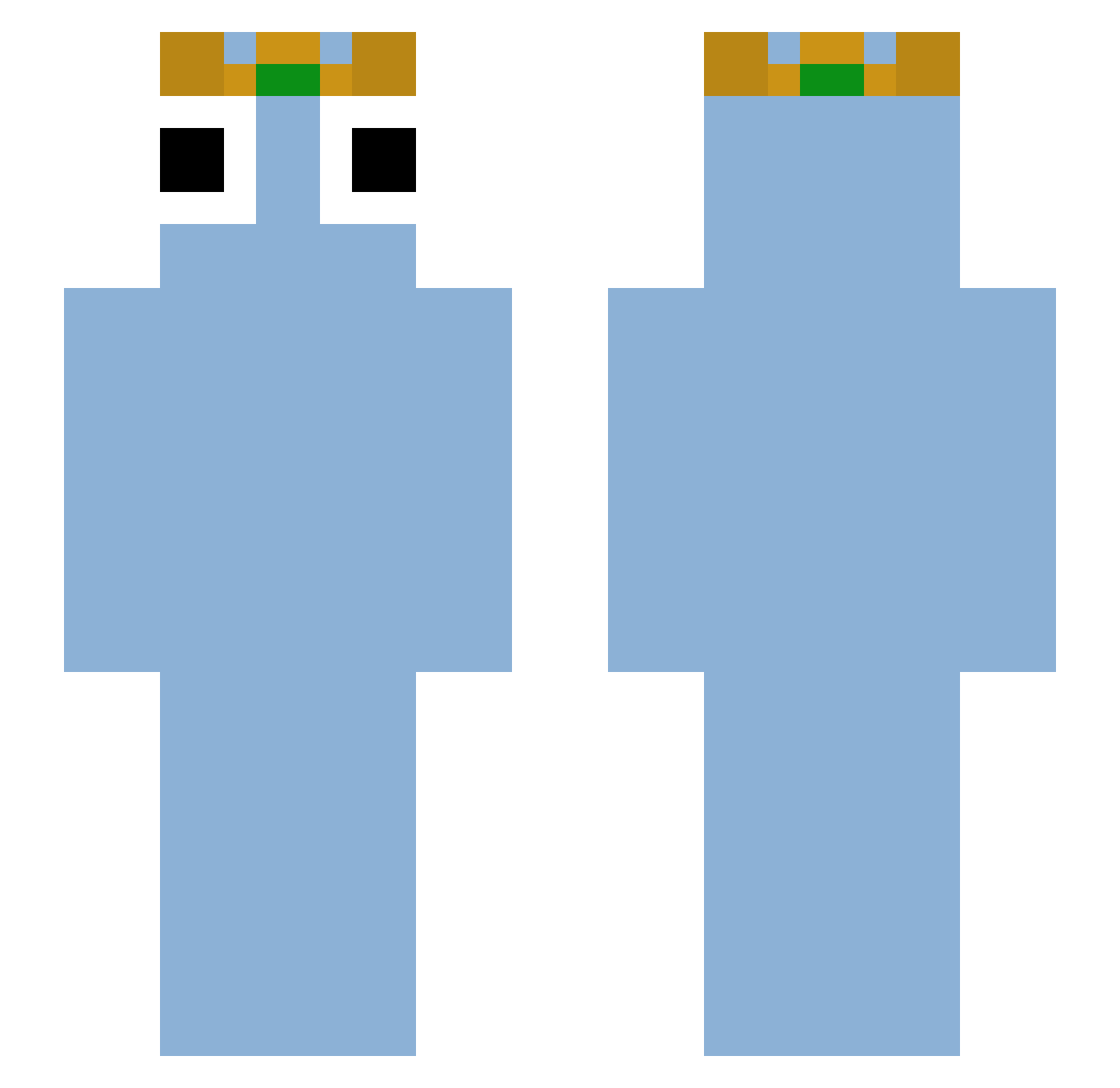 Sifther Minecraft skin, front and back view