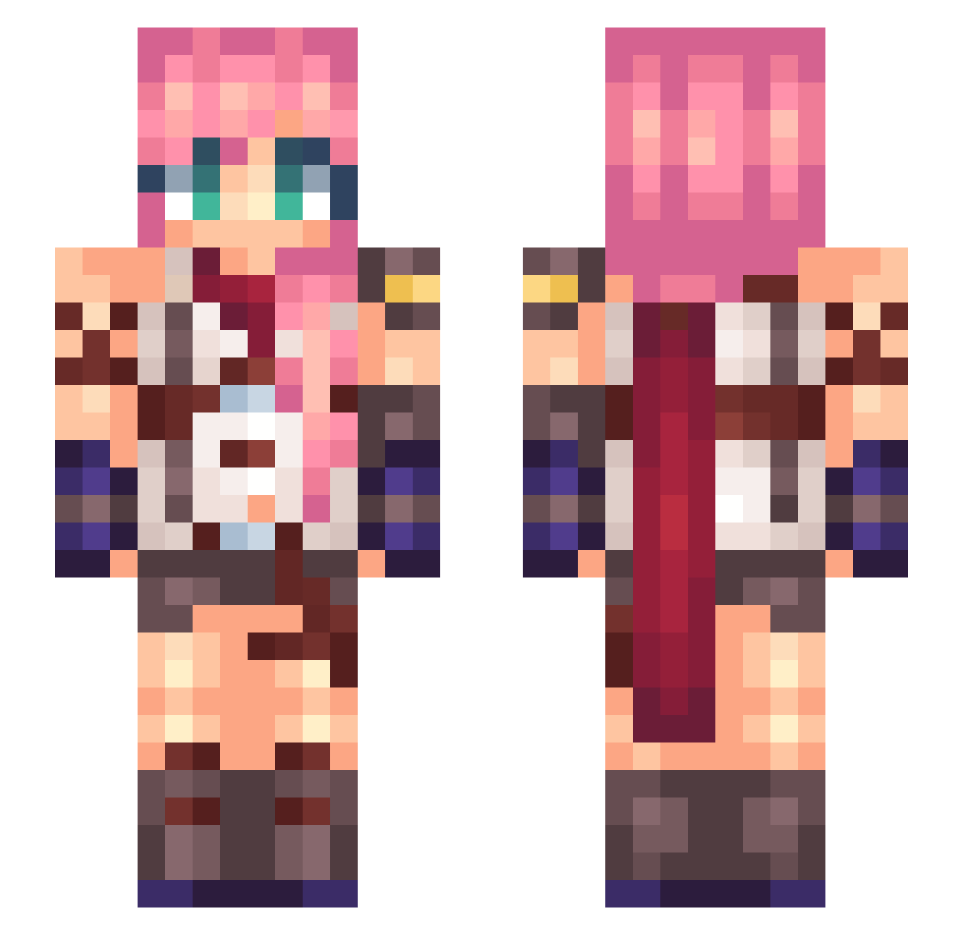 redheadenjoyers Minecraft skin, front and back view