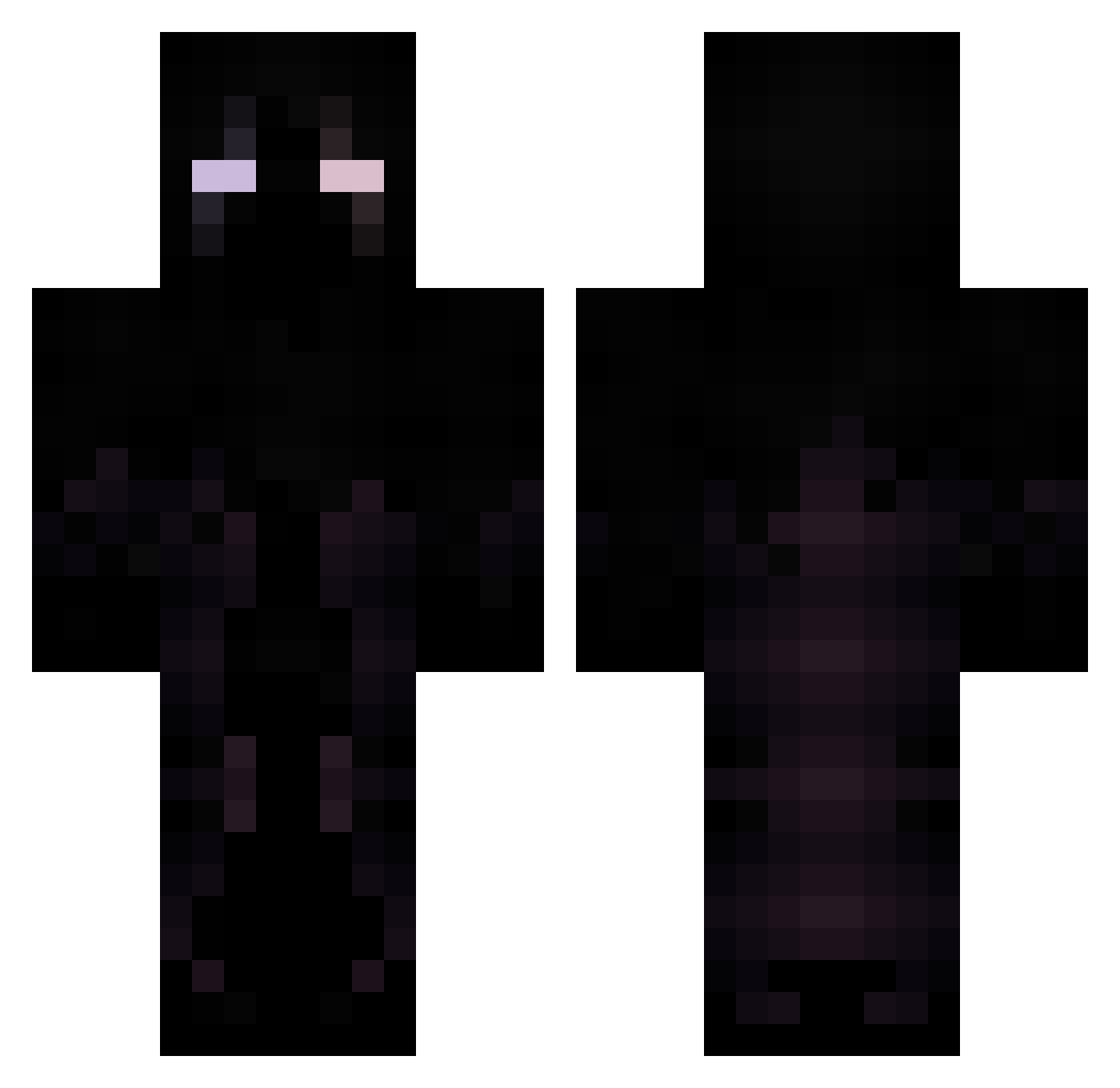 Nezzisnotabot Minecraft skin, front and back view