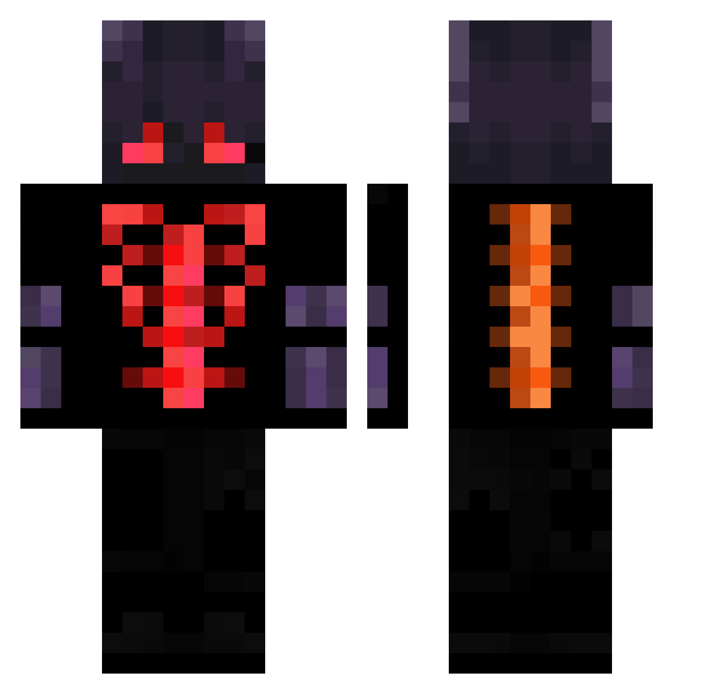ScarDemon Minecraft skin, front and back view