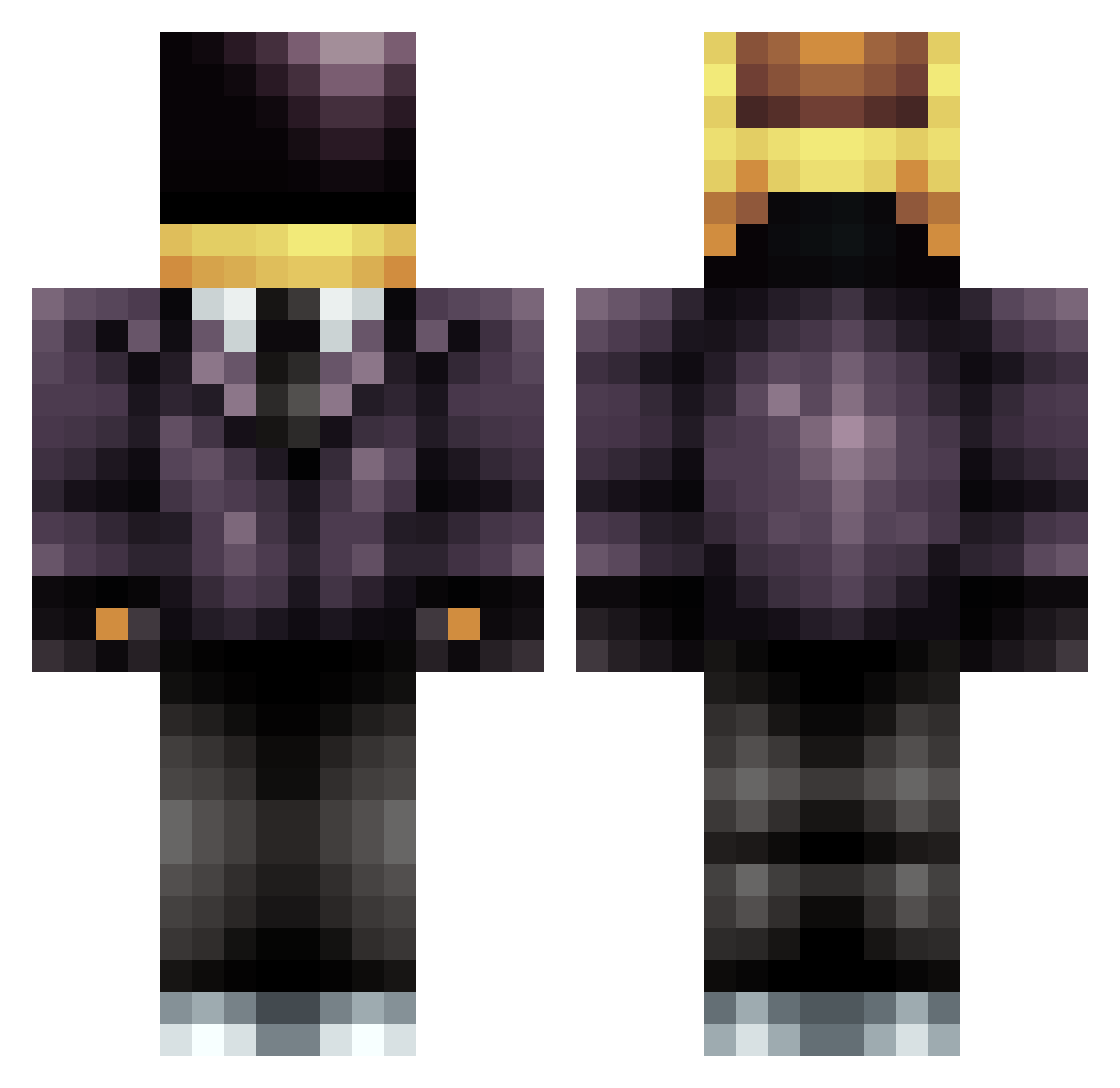 008B Minecraft skin, front and back view