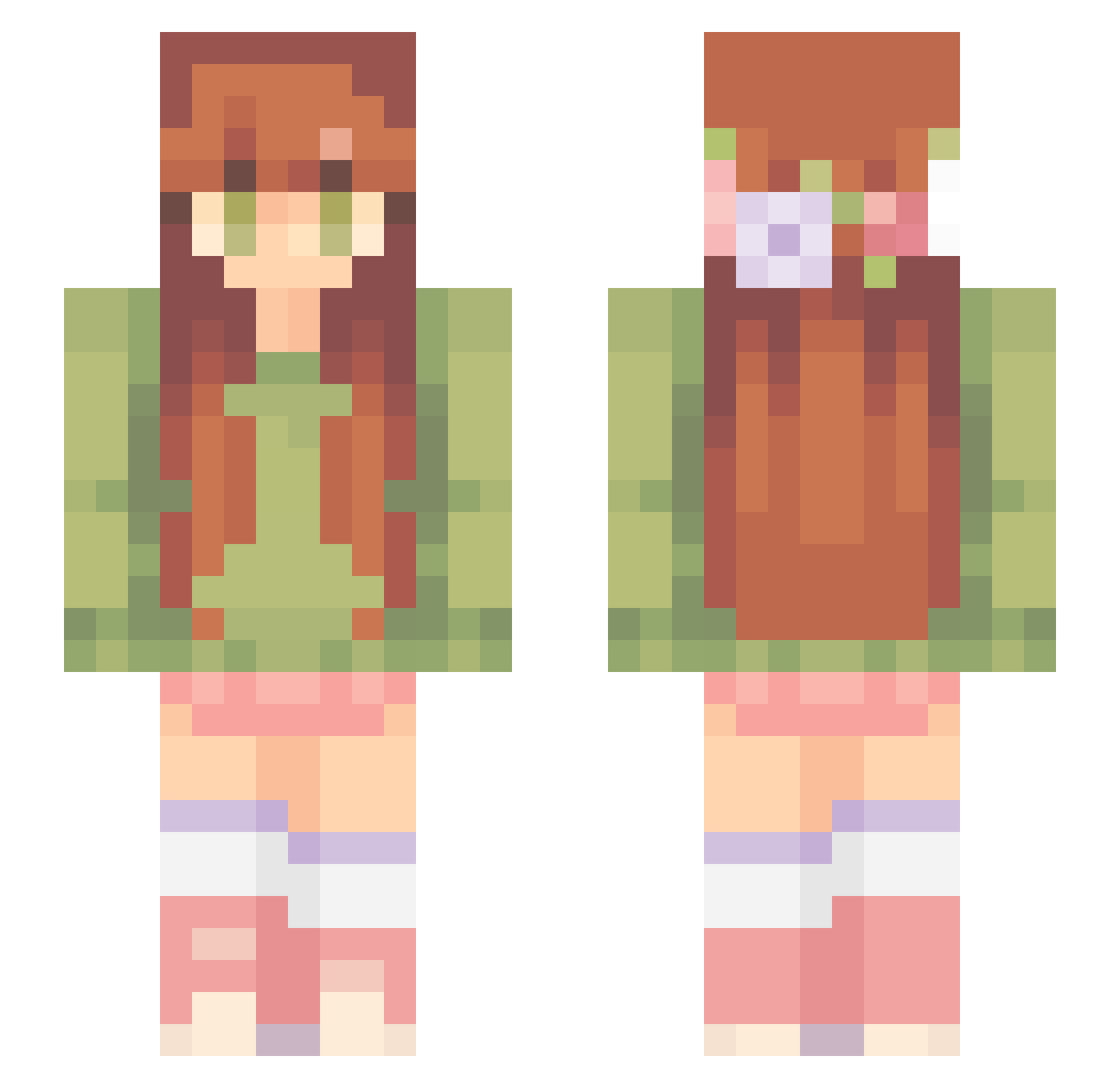 vaqics Minecraft skin, front and back view