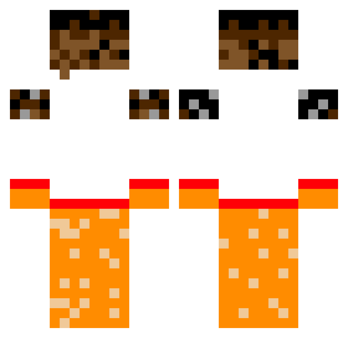 Robsztal Minecraft skin, front and back view