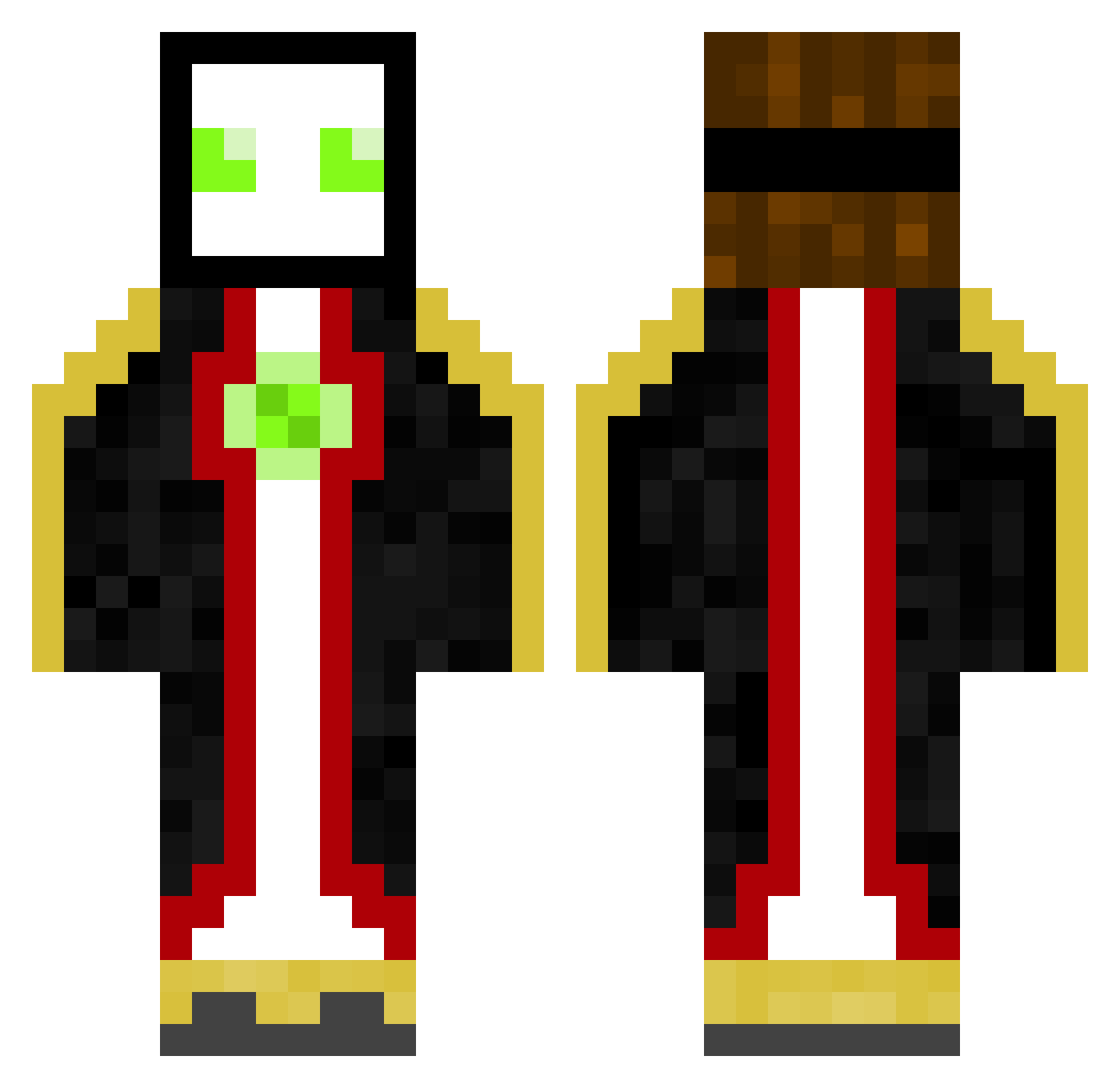 Scaterus Minecraft skin, front and back view