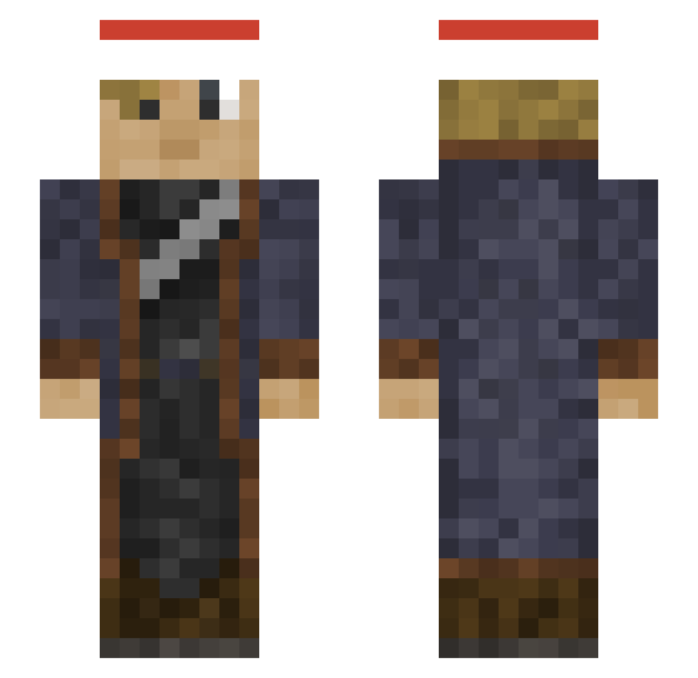 MellanMolk Minecraft skin, front and back view