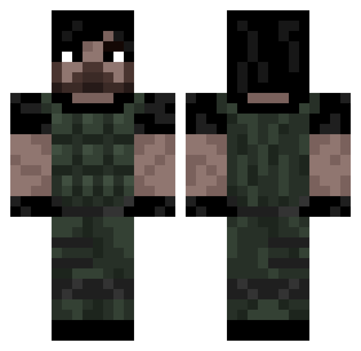 Wakegohuh Minecraft skin, front and back view