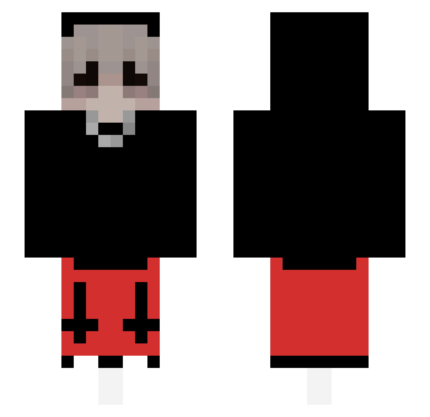 saber4k Minecraft skin, front and back view