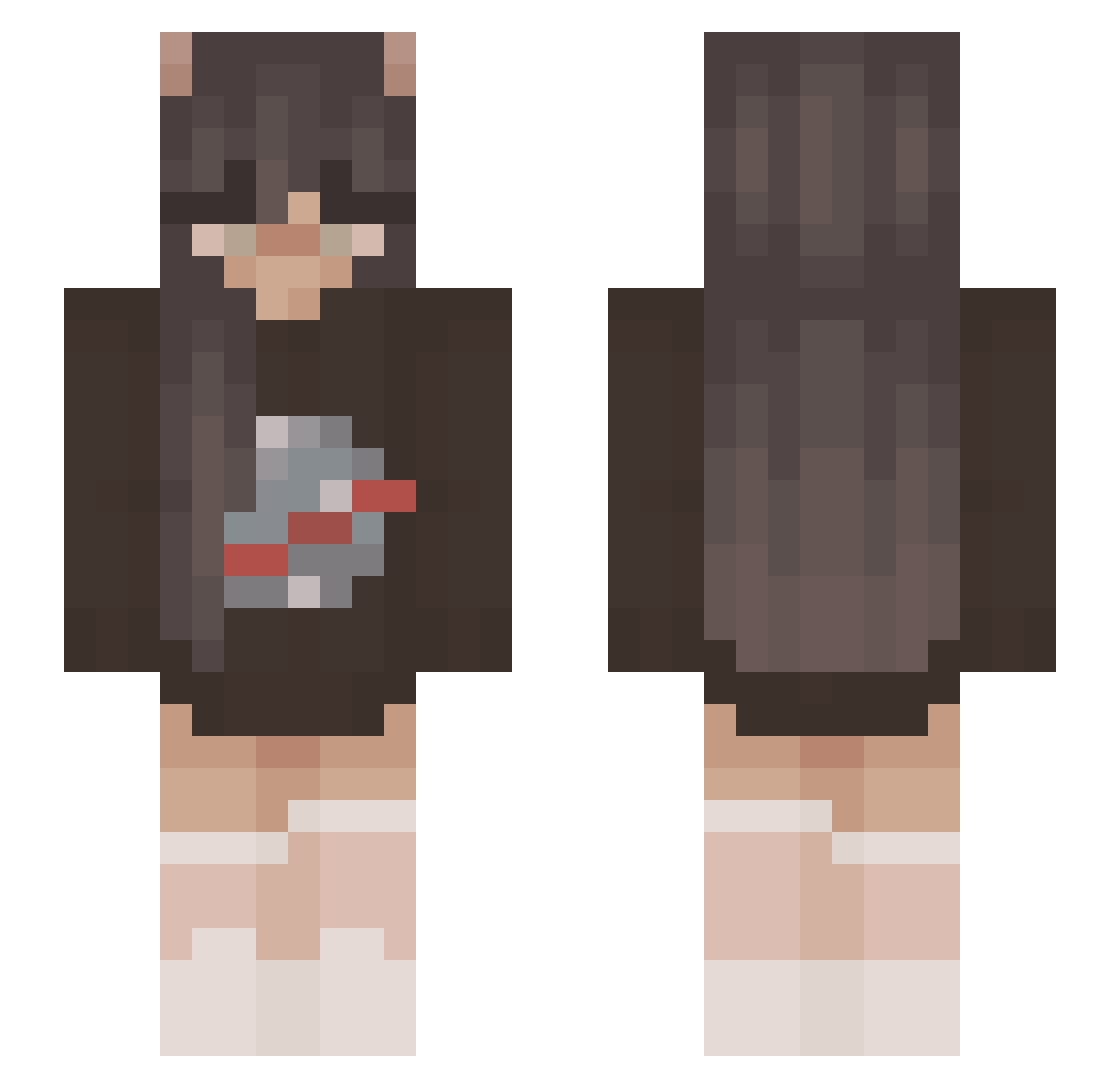 XXX_XX_XFZDXX Minecraft skin, front and back view