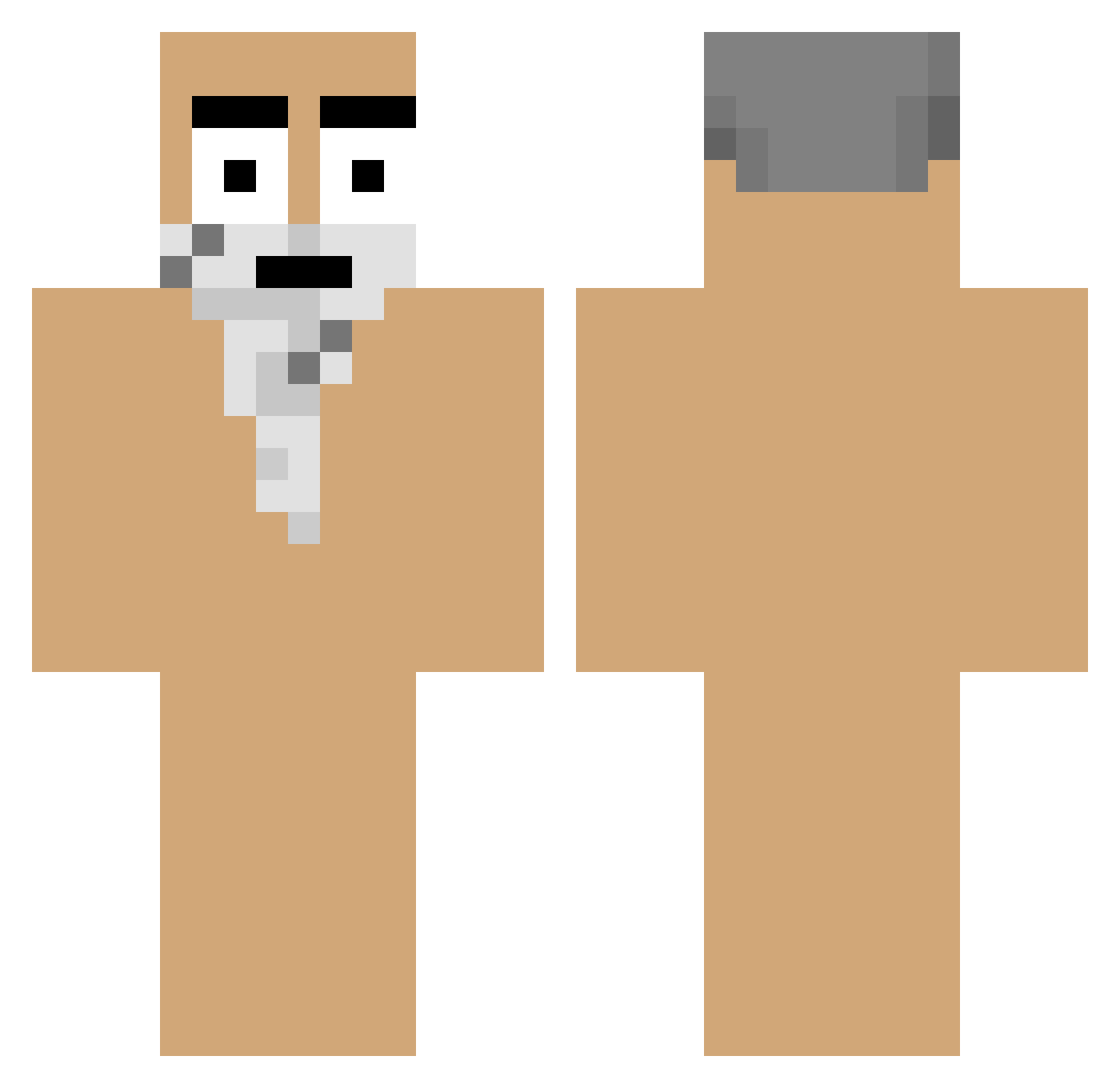 BeefnEthan Minecraft skin, front and back view