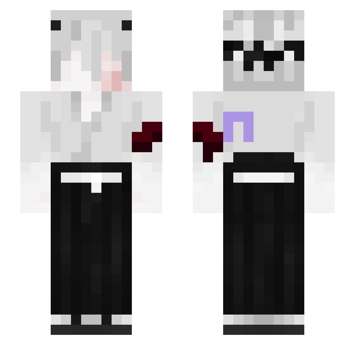 vozkl Minecraft skin, front and back view