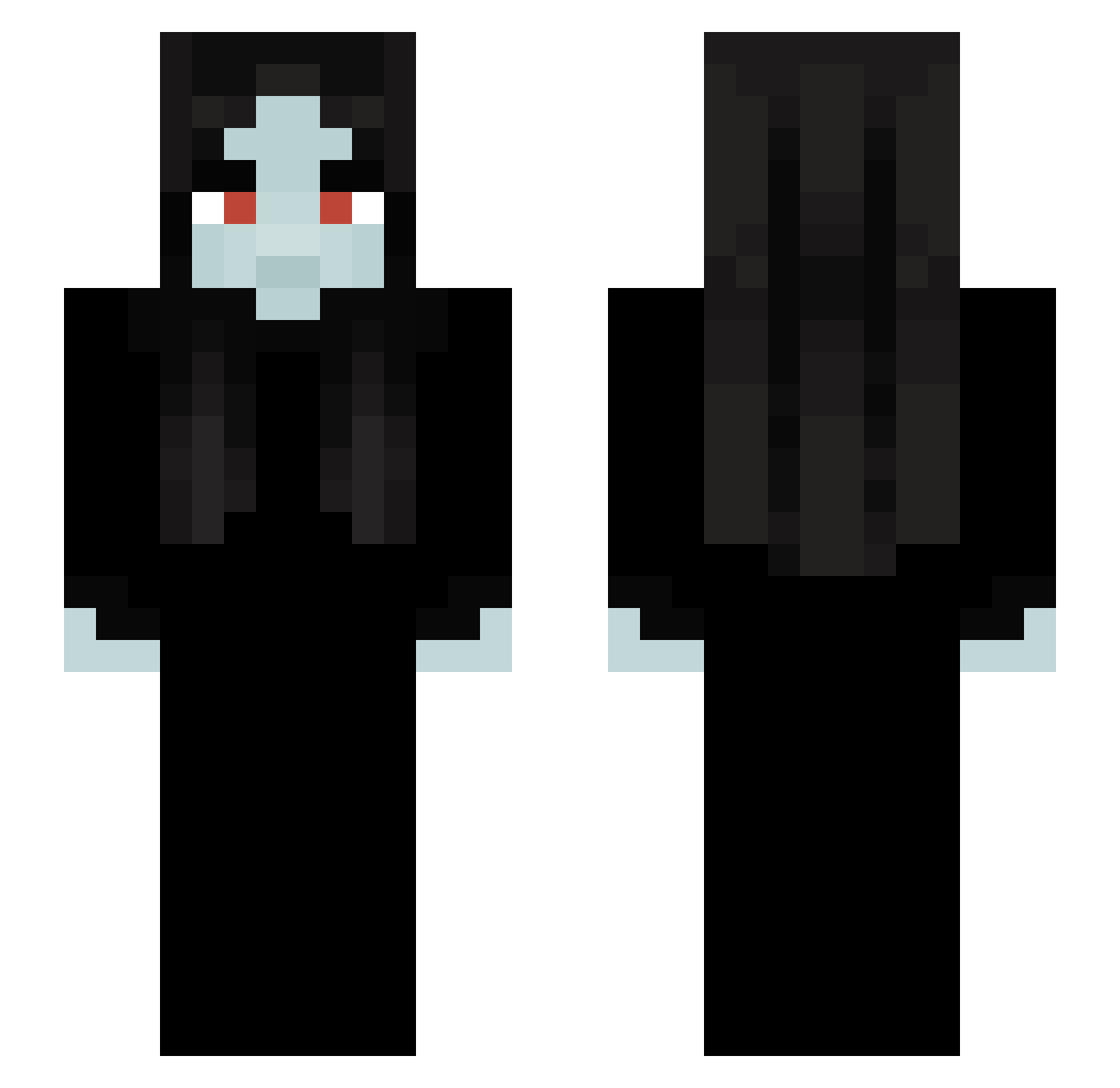 vomitqz Minecraft skin, front and back view