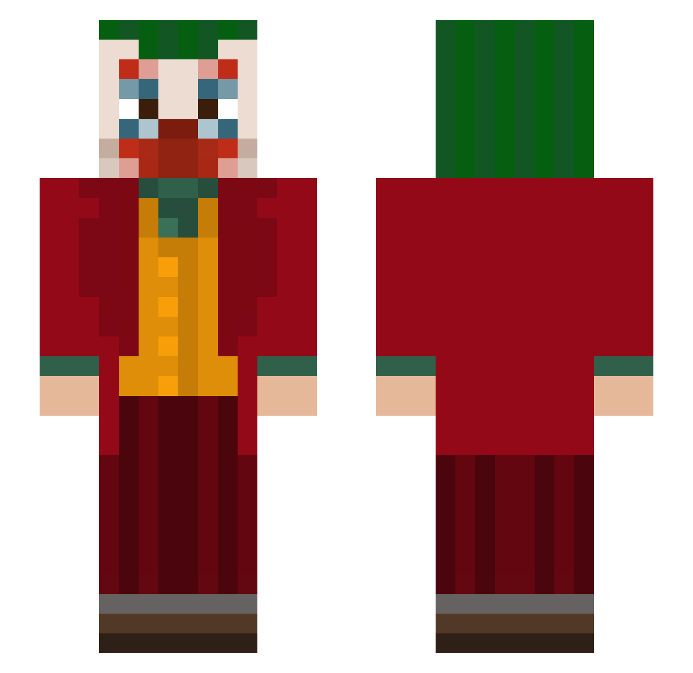 sparqMC Minecraft skin, front and back view