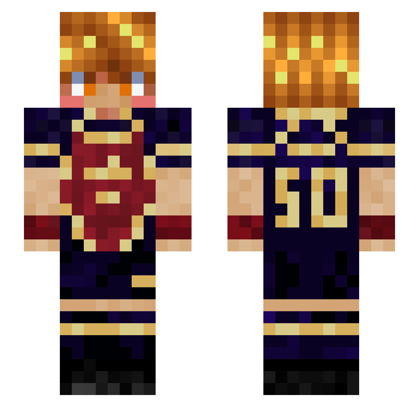 caydenjsn Minecraft skin, front and back view