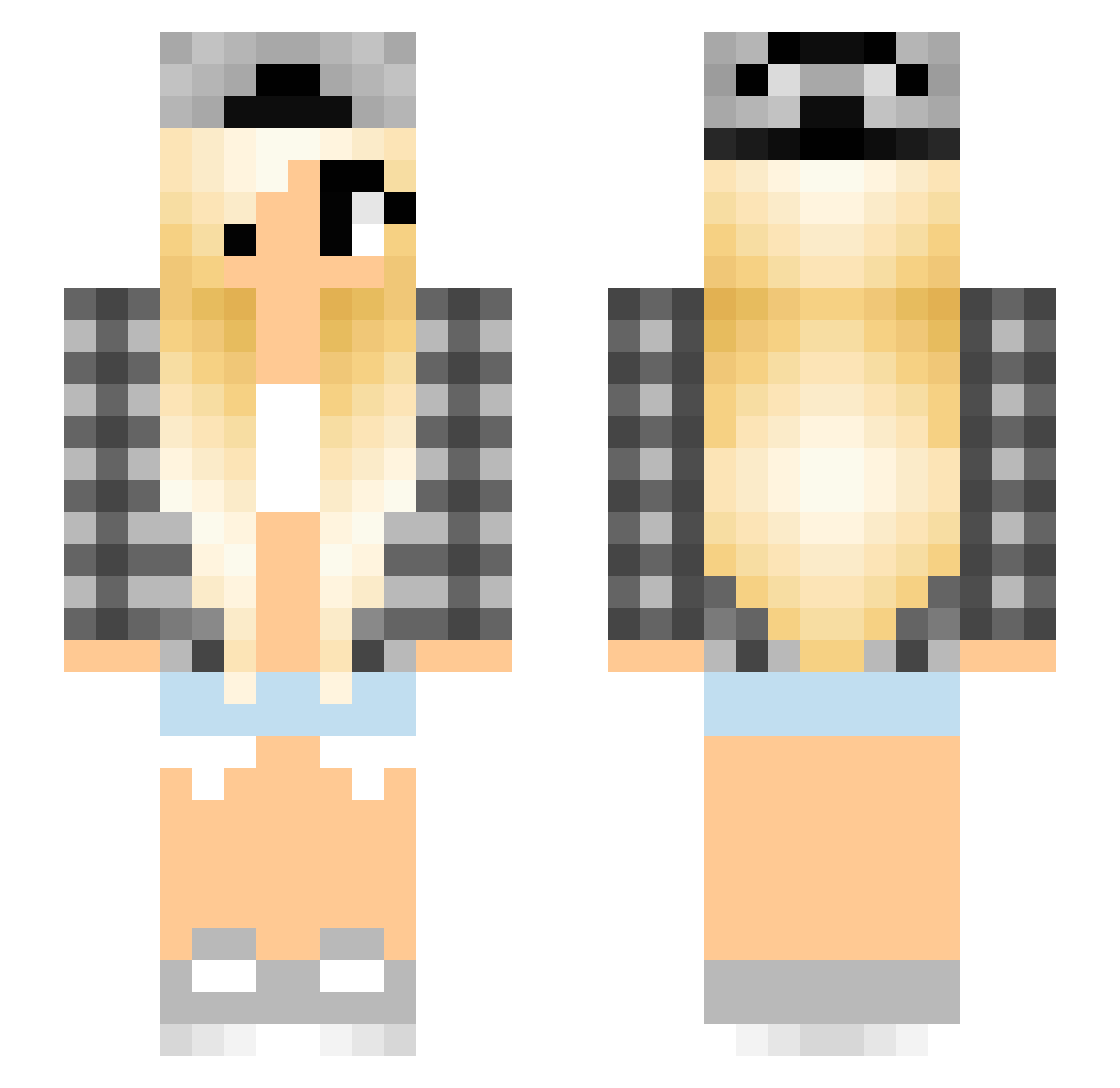 _UuU Minecraft skin, front and back view